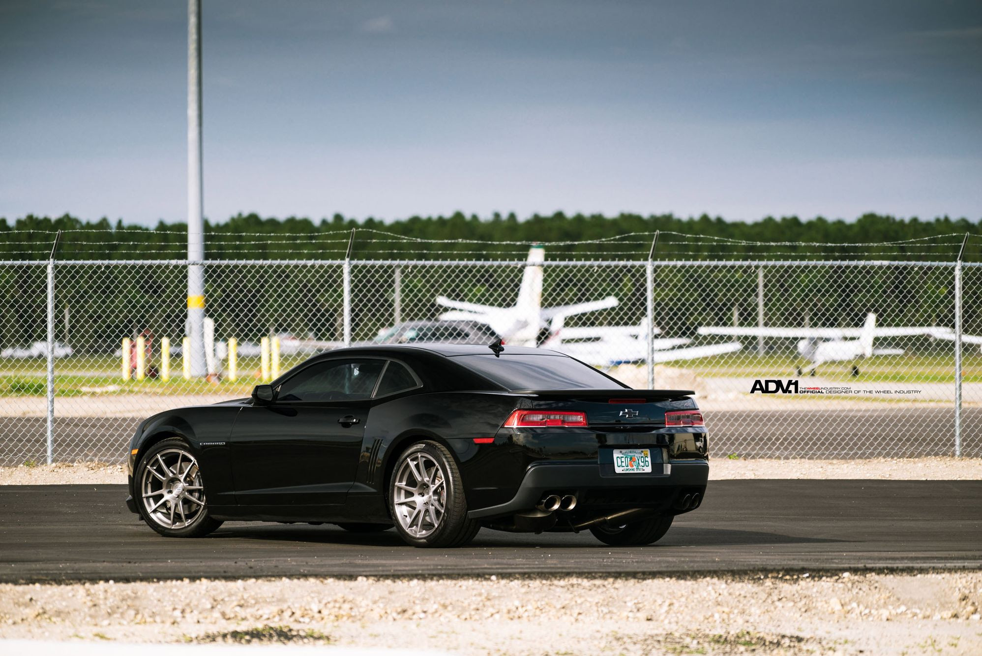 Custom Style Rear Spoiler on Black Chevy Camaro - Photo by ADV.1