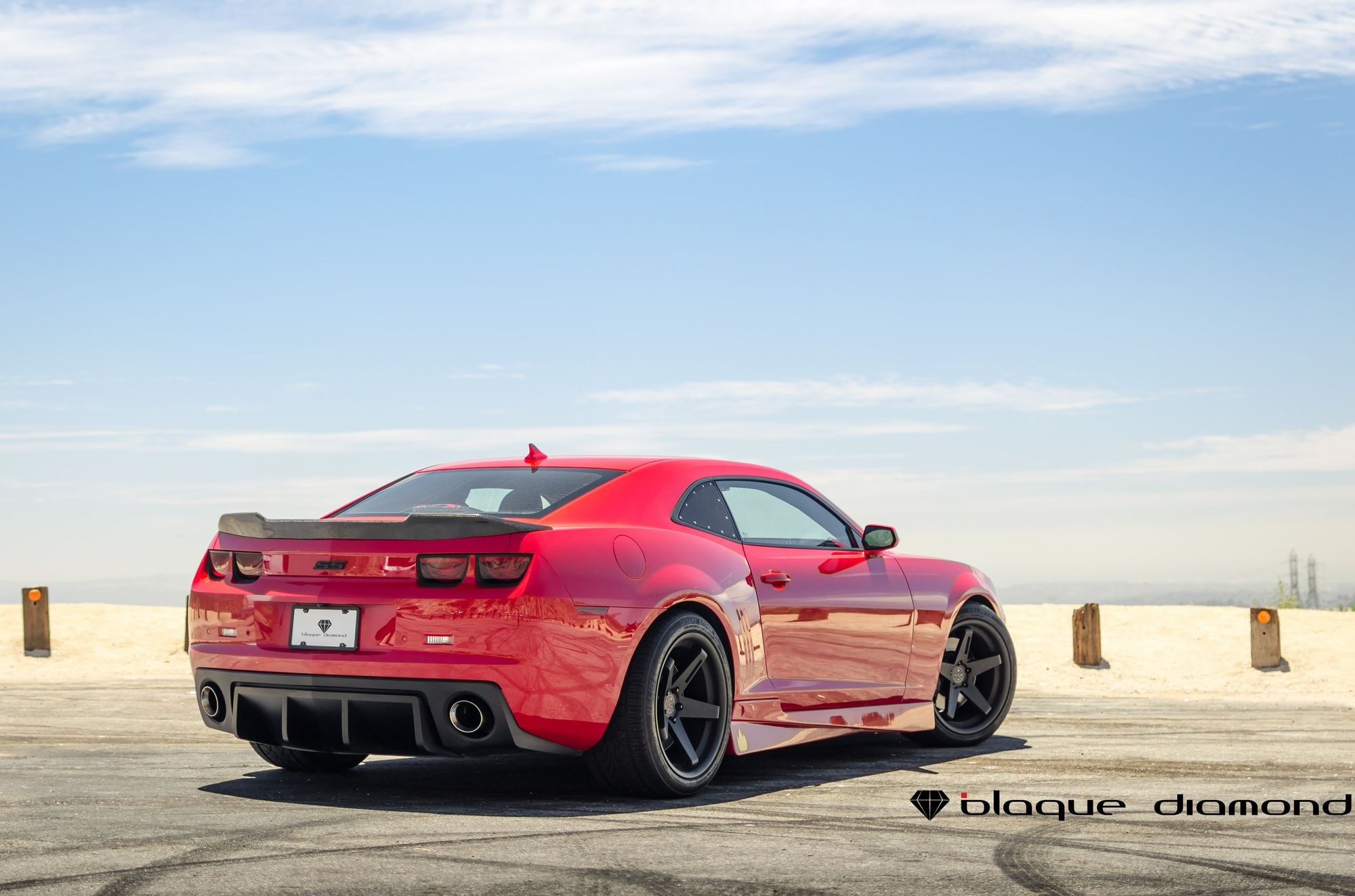 Red Chevy Camaro Carbon Fiber Rear Lip Spoiler - Photo by Blaque Diamond