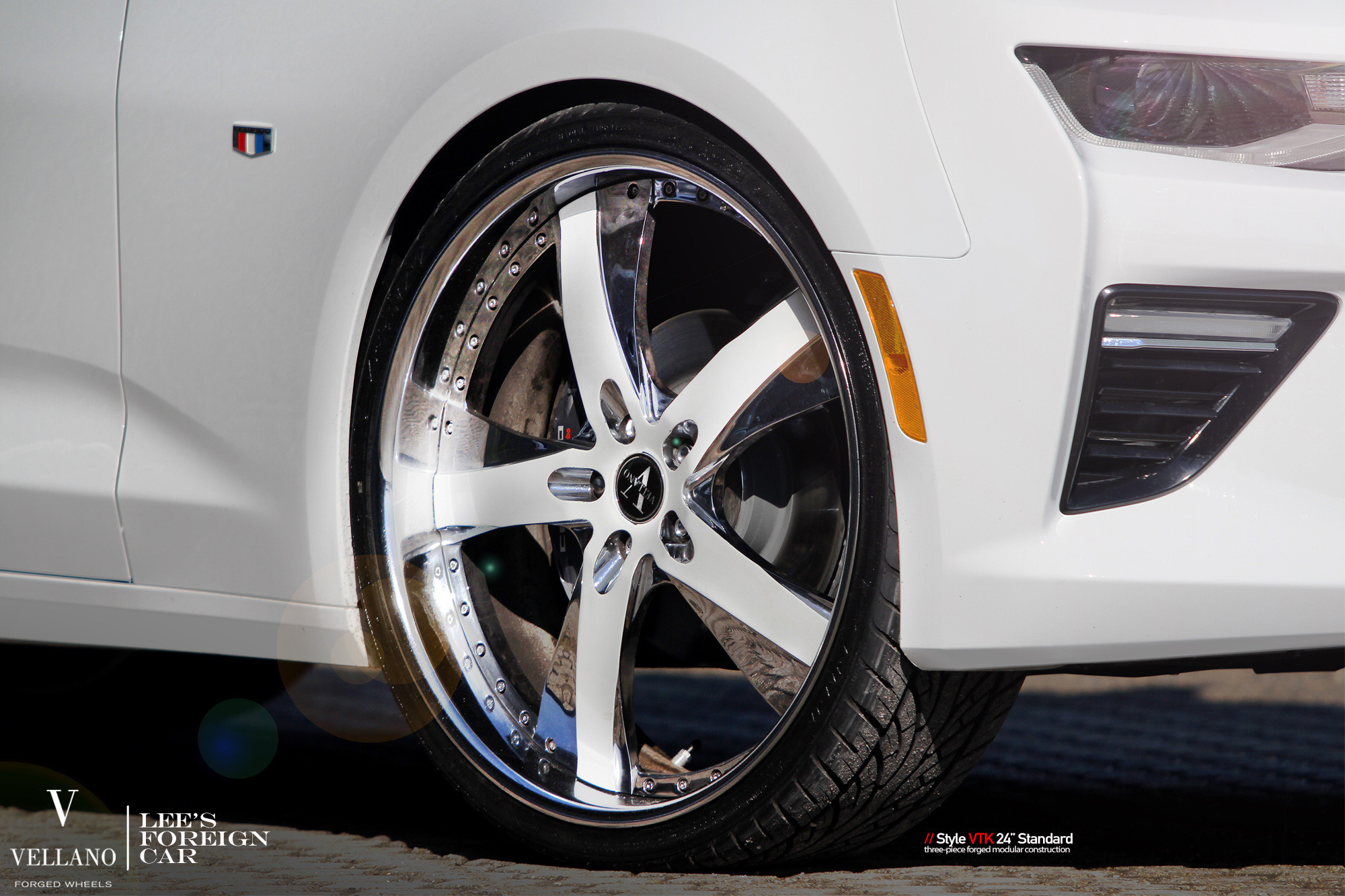 White Vellano Rims on Custom Chevy Camaro SS - Photo by Vellano