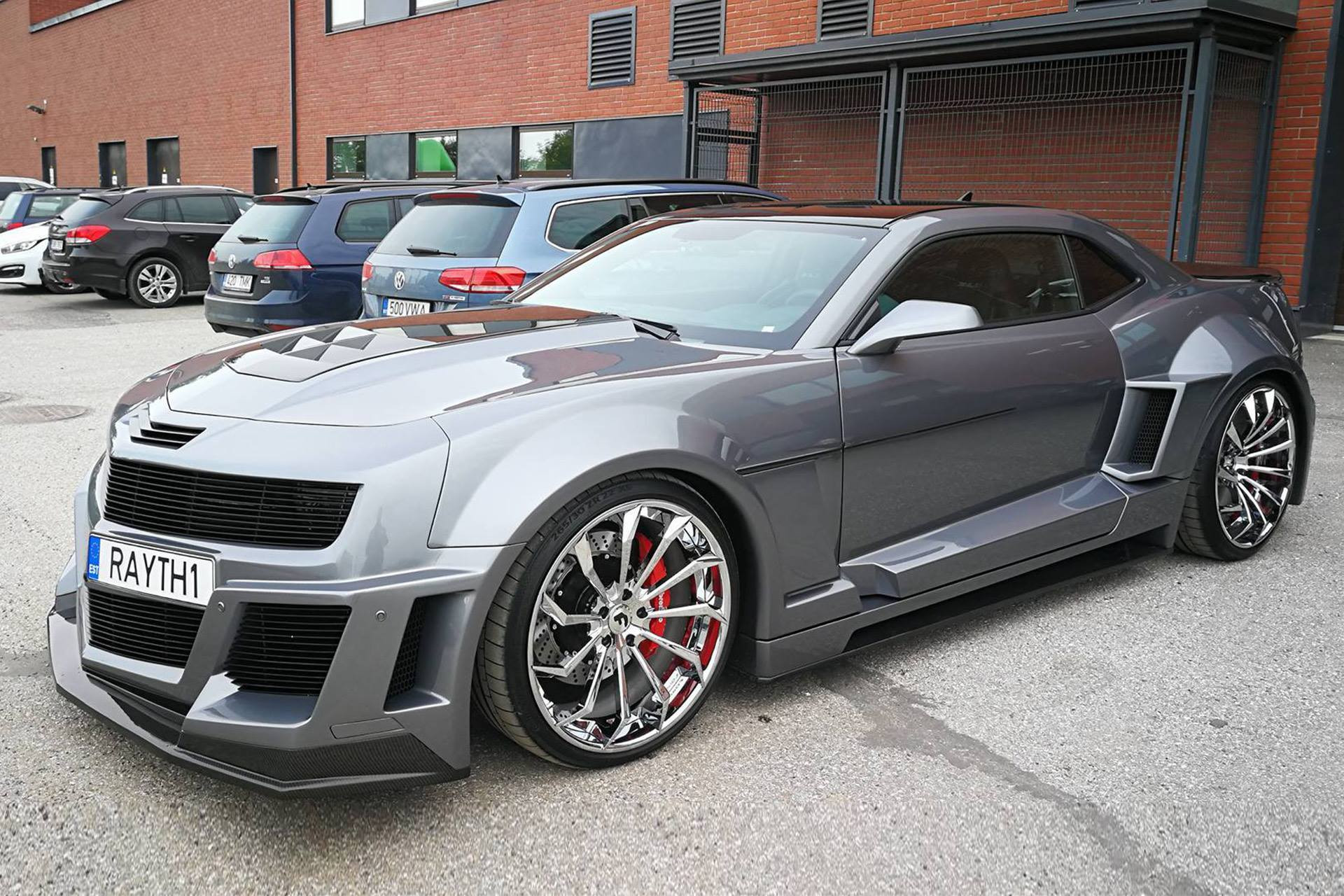 Aftermarket Body Kit on Gray Chevy Camaro - Photo by Forgiato