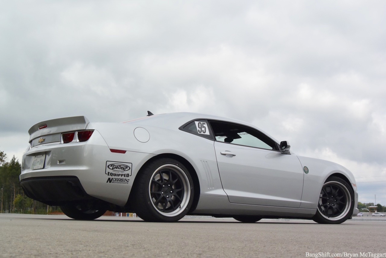 Rear Lip Spoiler with Light on White Chevy Camaro - Photo by Forgeline Motorsports