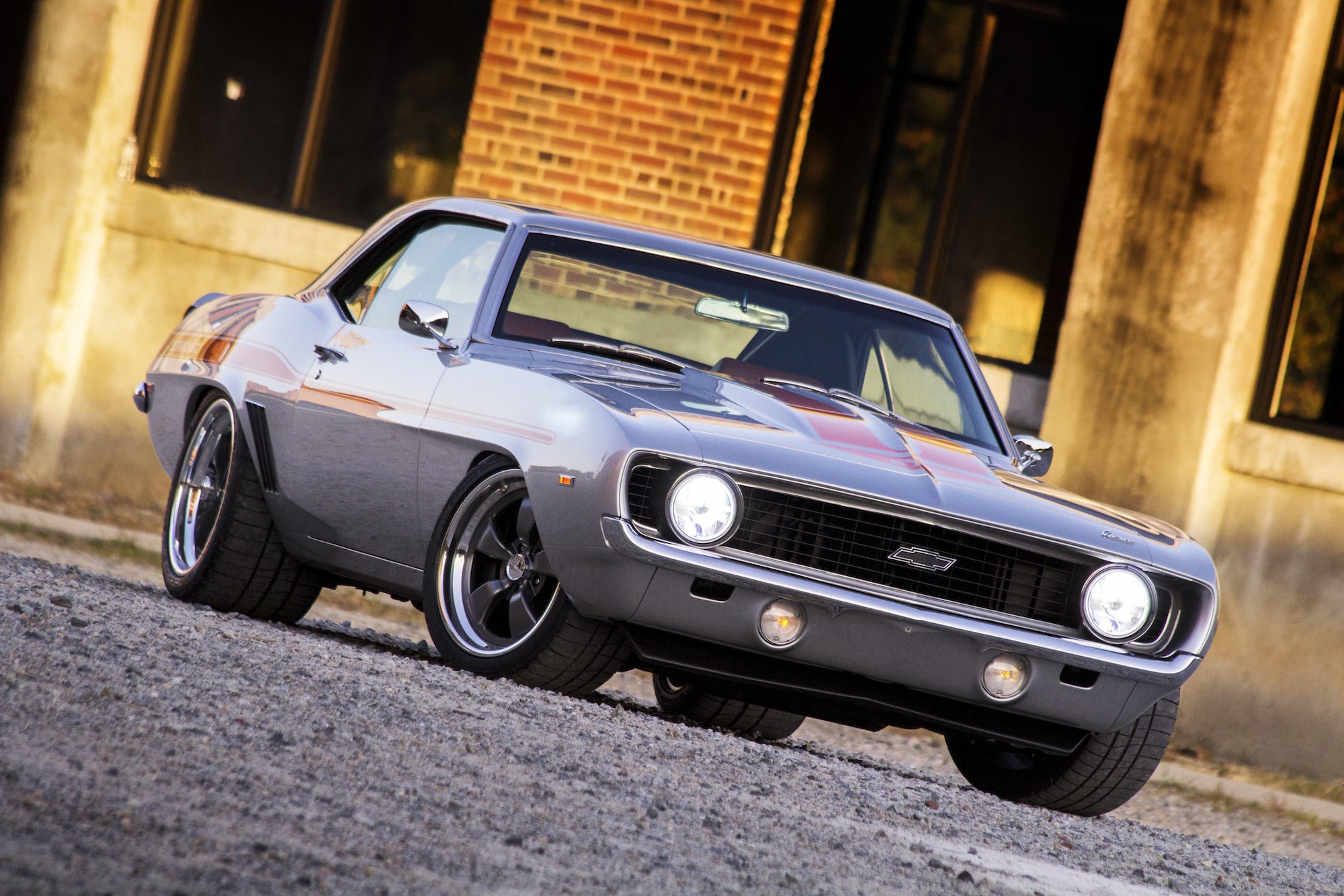 Gray Chevy Camaro with Custom Front Lip - Photo by Forgeline Motorsports