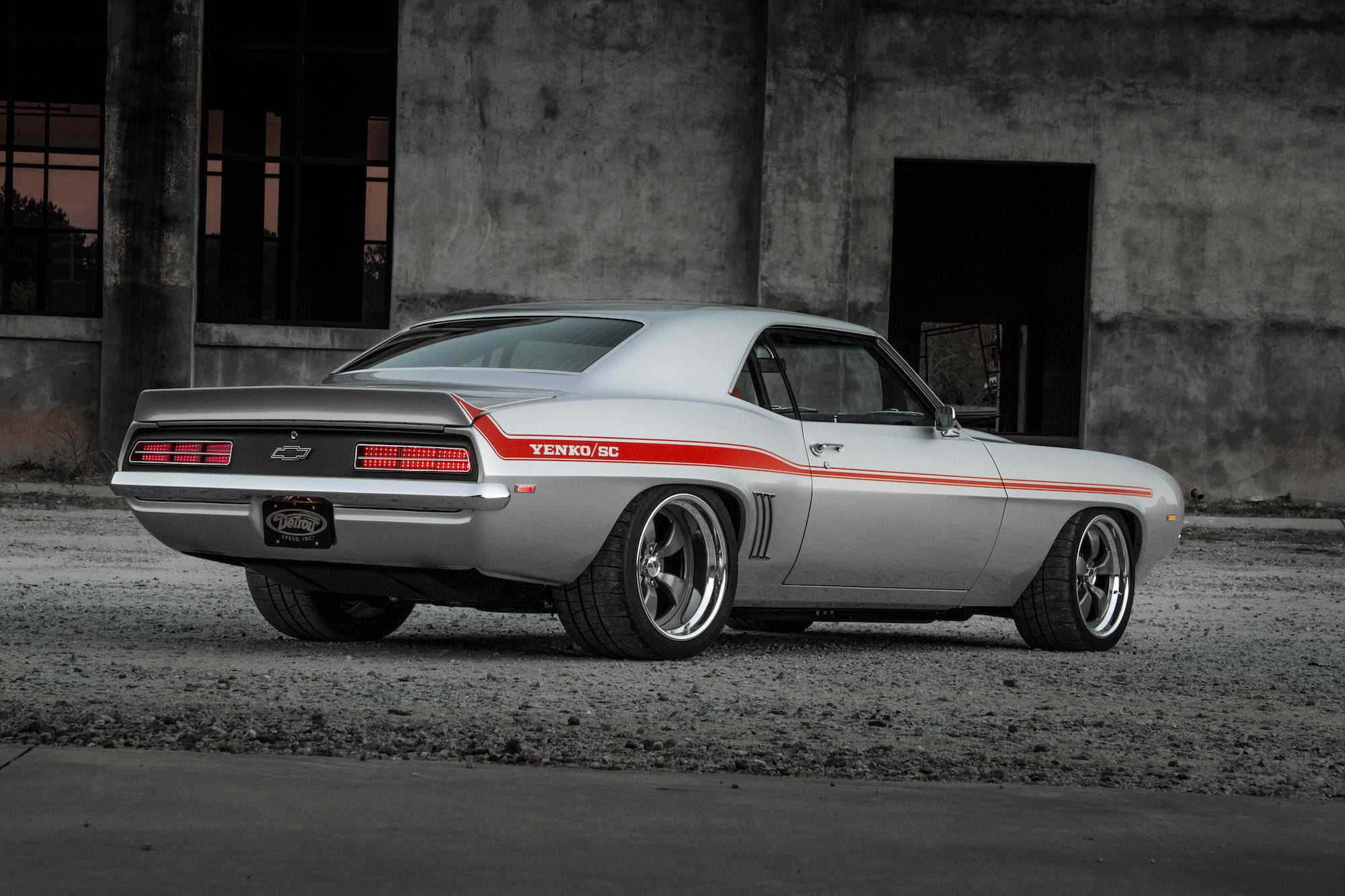 Aftermarket Rear Lip Spoiler on Gray Chevy Camaro - Photo by Forgeline Motorsports
