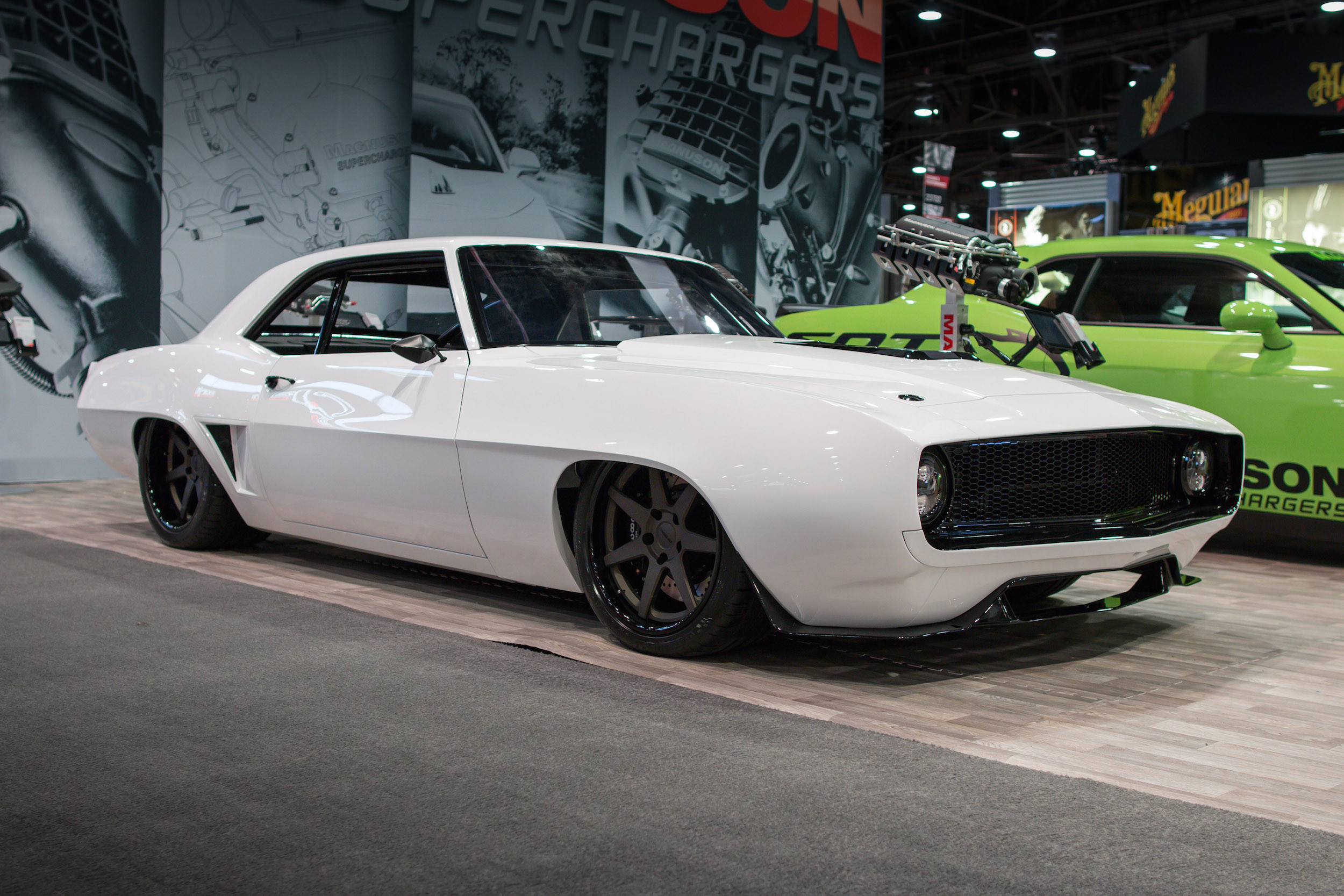 Carbon Fiber Front Lip on White Chevy Camaro - Photo by Forgeline Motorsports