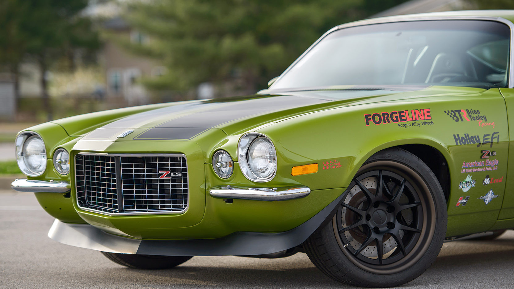 Green Chevy Camaro with Aftermarket Front Lip - Photo by Forgeline Motorsports
