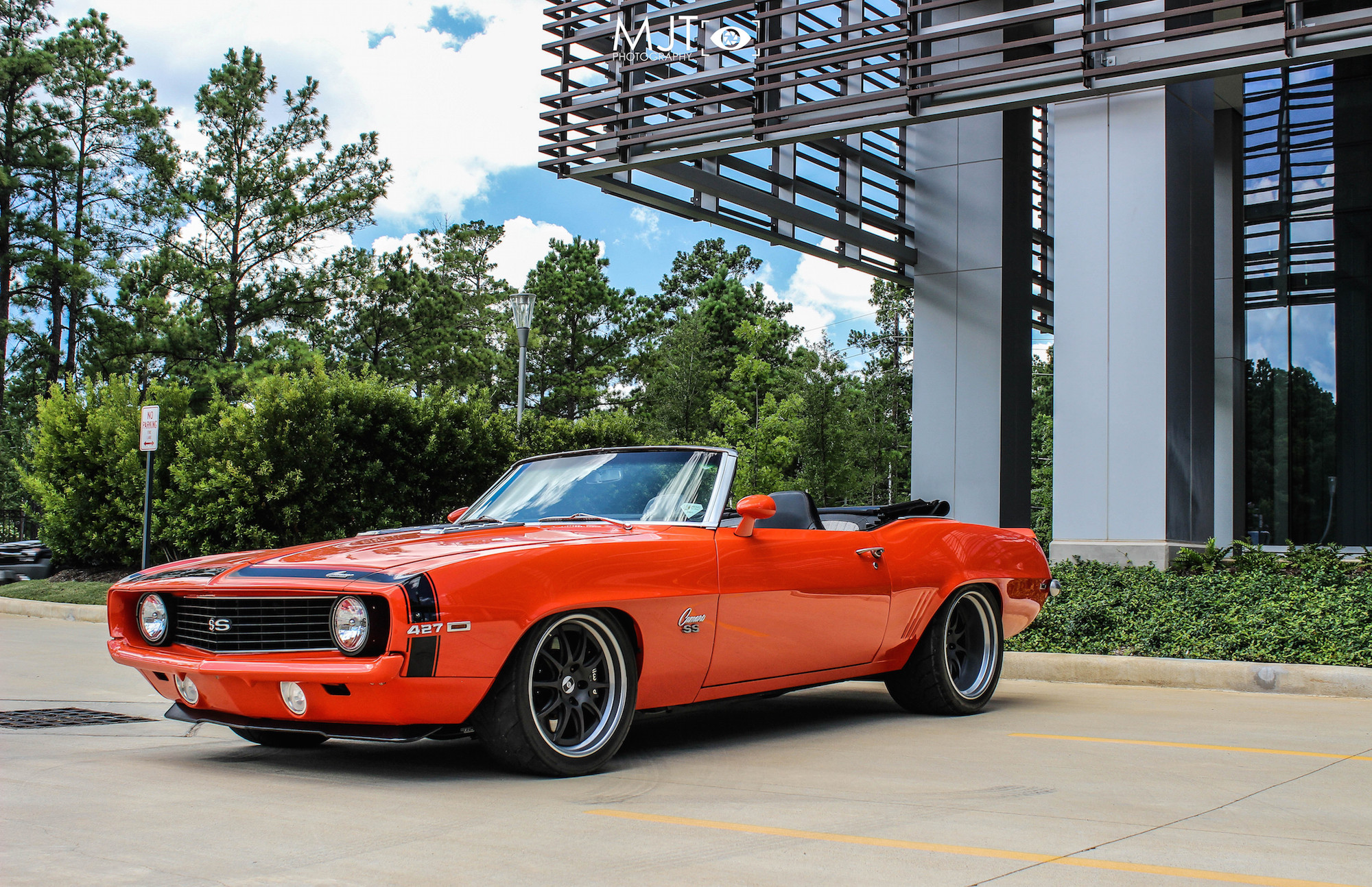 Custom Front Lip on Red Convertible Chevy Camaro SS - Photo by Forgeline Motorsports