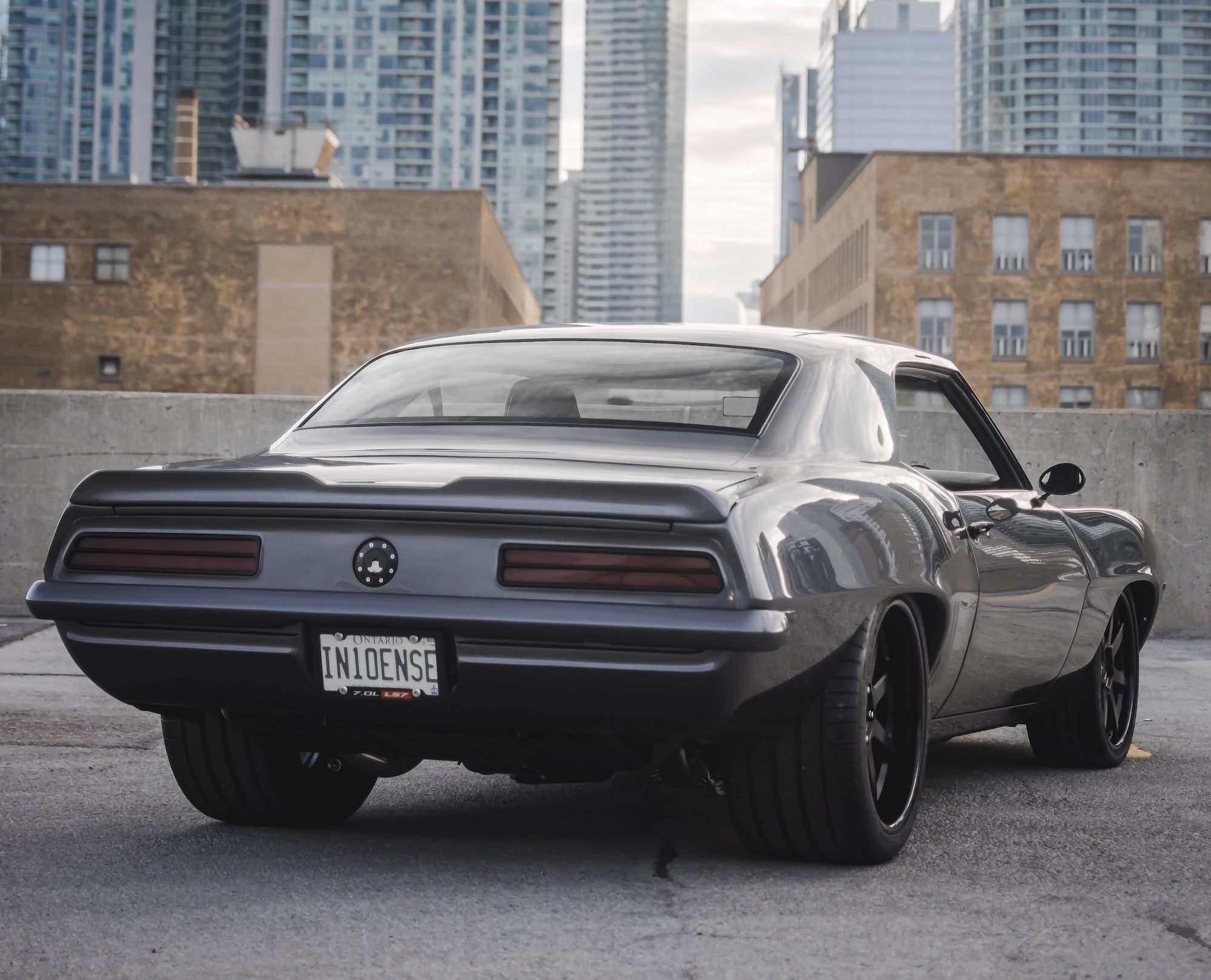 Black Chevy Camaro with Aftermarket Rear Diffuser - Photo by Forgeline Motorsports
