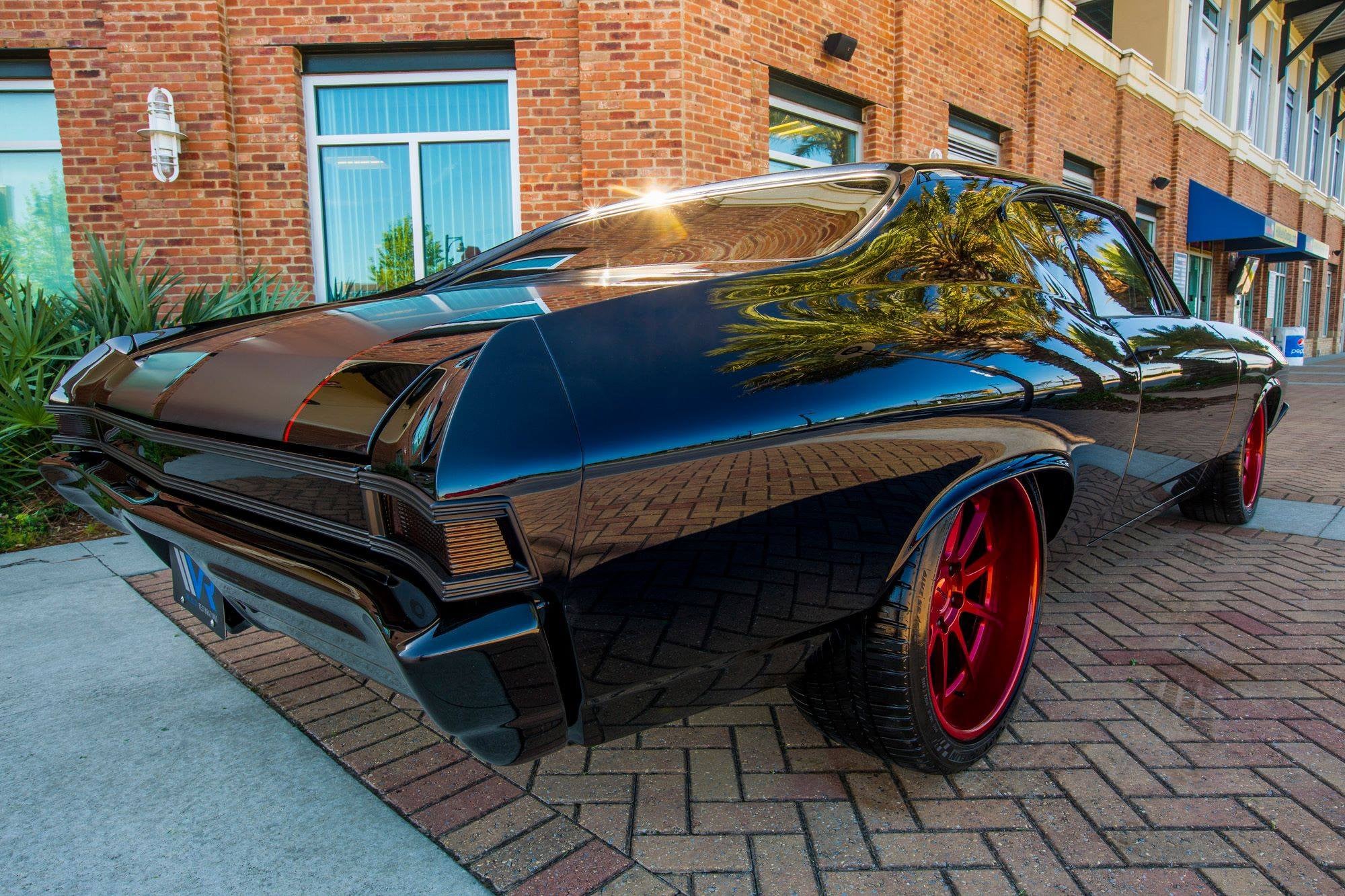 Gloss Red Forgeline Wheels on Black Chevy Chevelle - Photo by Forgeline Motorsports