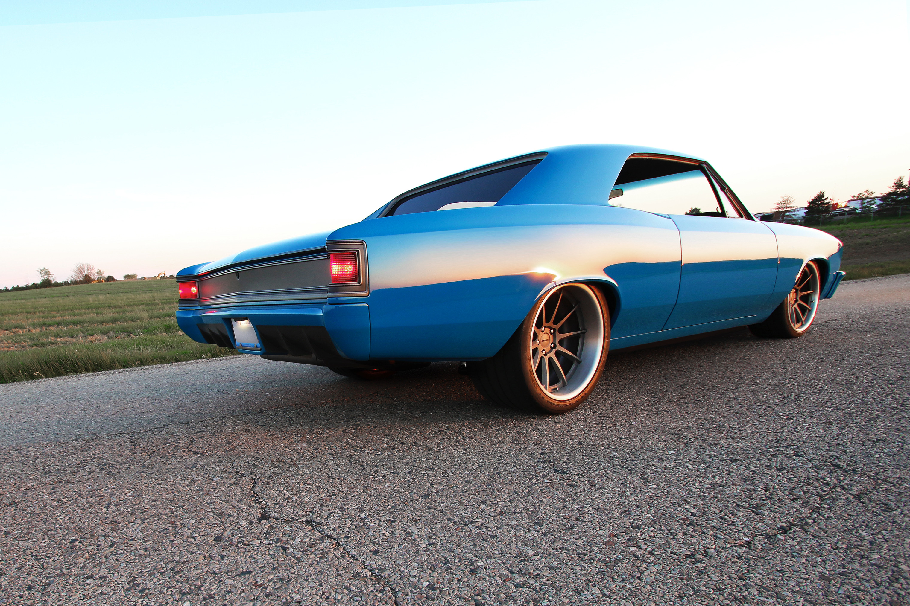 Michelin Tires on Custom Blue Chevy Chevelle - Photo by Roadster Shop
