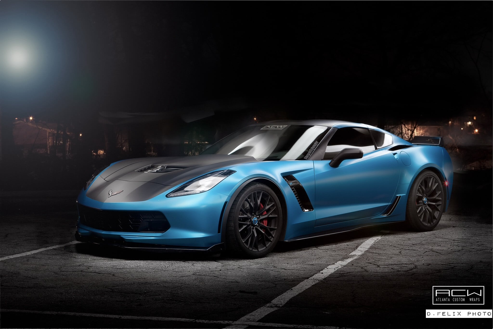 Blue Chrome metallic Vinyl Wrap on Chevy Corvette - Photo by D.FelixPhoto