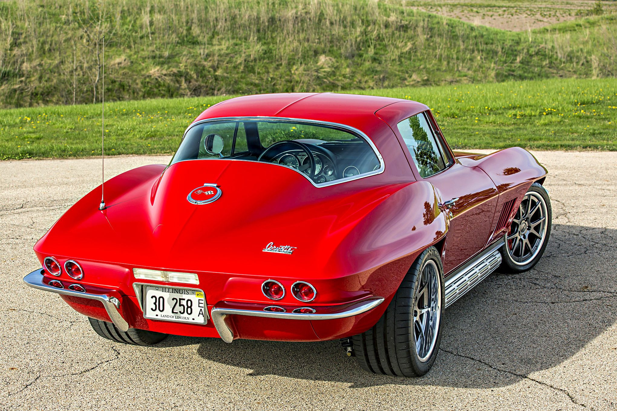 Custom Rear Bumper on Red Chevy Corvette - Photo by Forgeline Motorsports