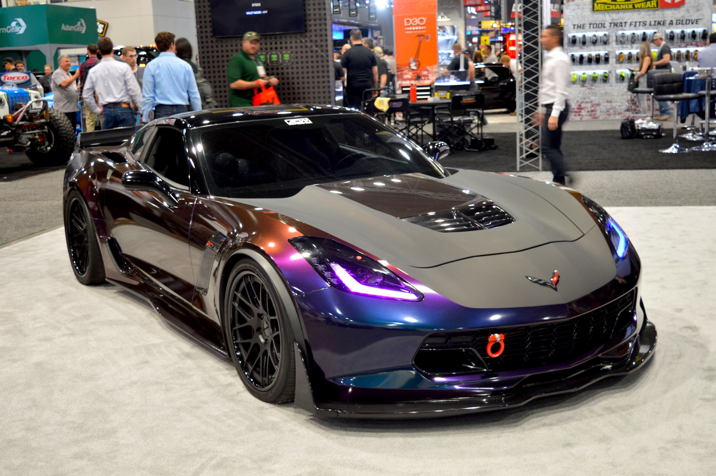 Chameleon Chevy Corvette with Carbon Fiber Front Lip - Photo by Forgeline Motorsports