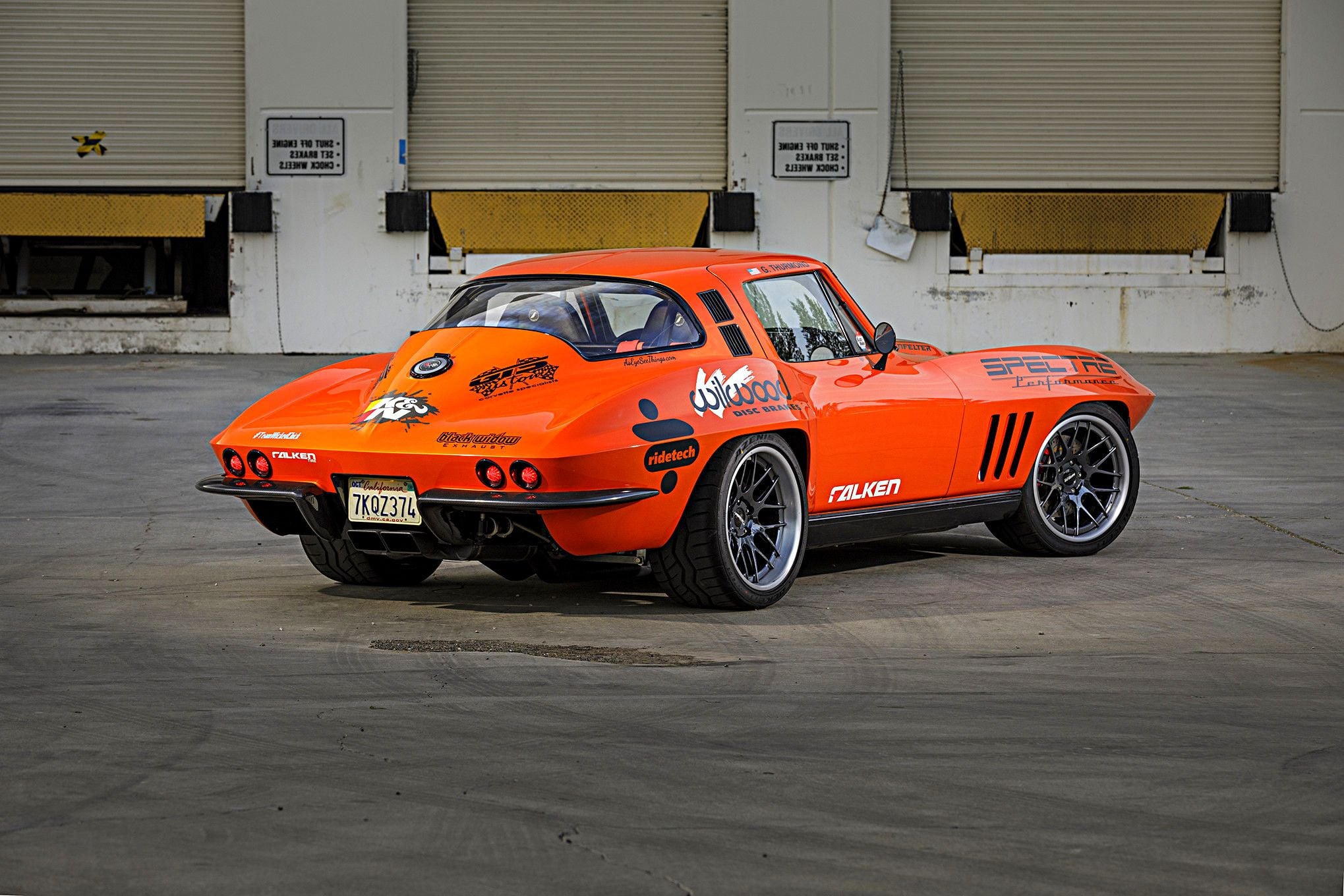 Orange Chevy Corvette with Carbon Fiber Rear Diffuser - Photo by Forgeline Motorsports