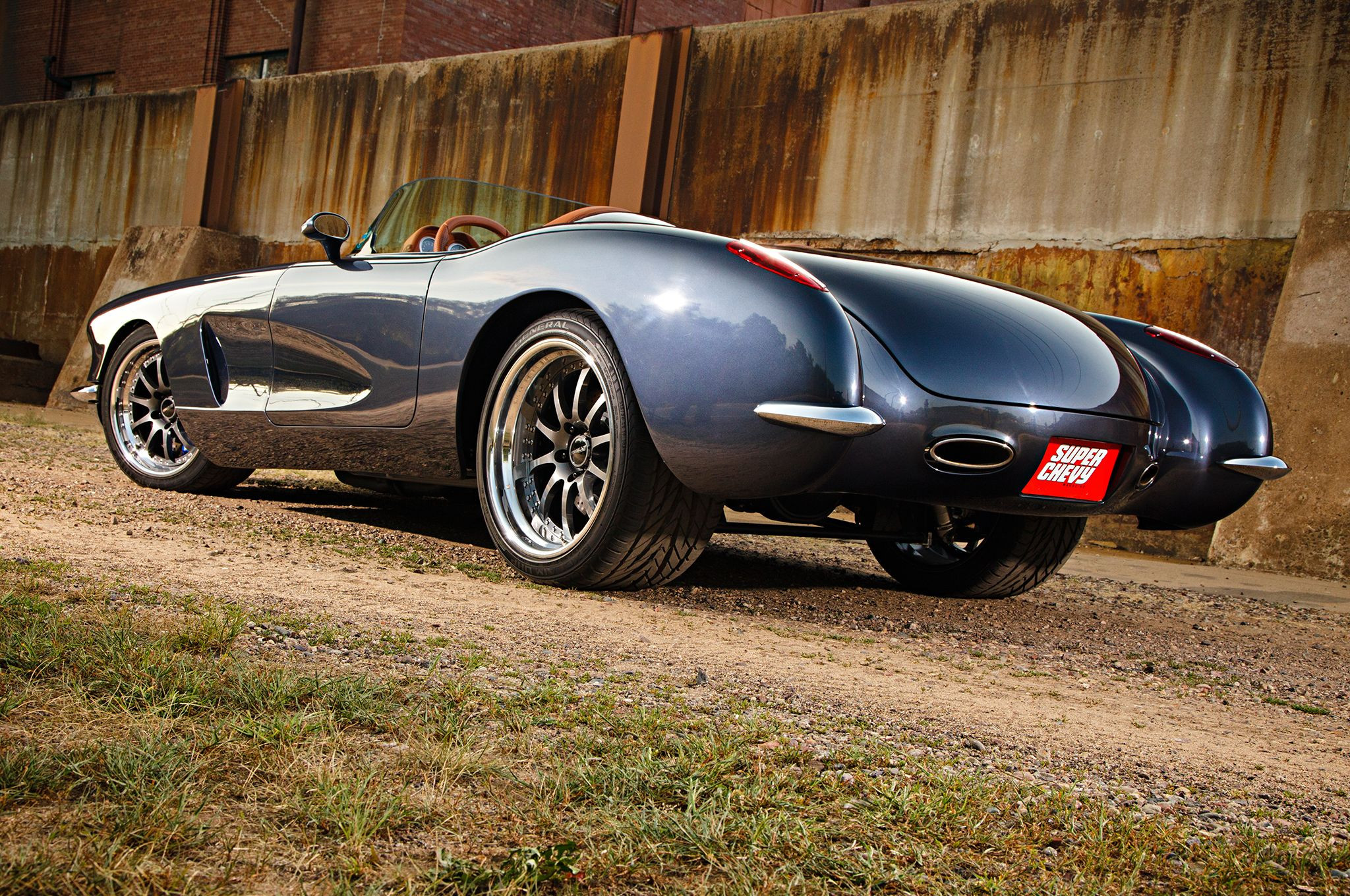 Custom Black Convertible Chevy Corvette Side Scoops - Photo by Forgeline Motorsports