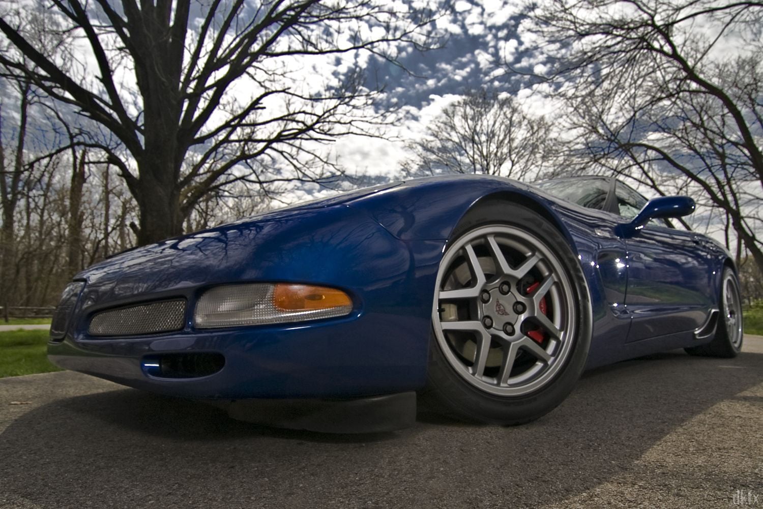 Blue Chevy Corvette with Custom Front Lip - Photo by dan kinzie