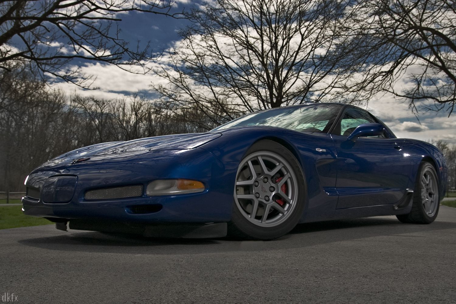 Blue Chevy Corvette with Aftermarket Front Bumper - Photo by dan kinzie