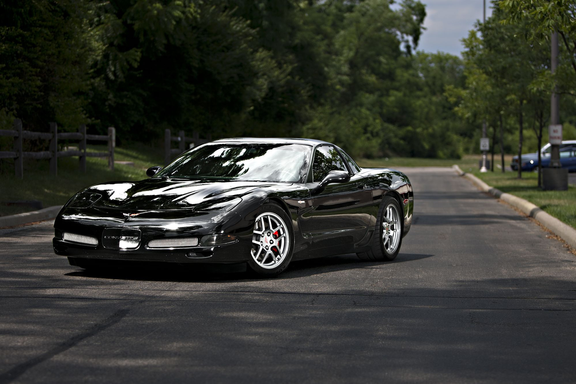 Black Chevy Corvette with Custom Front Bumper - Photo by dan kinzie