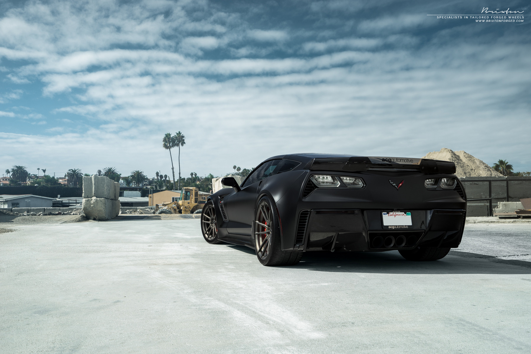 Black Chevy Corvette Z06 with Custom LED Taillights - Photo by Brixton Forged Wheels