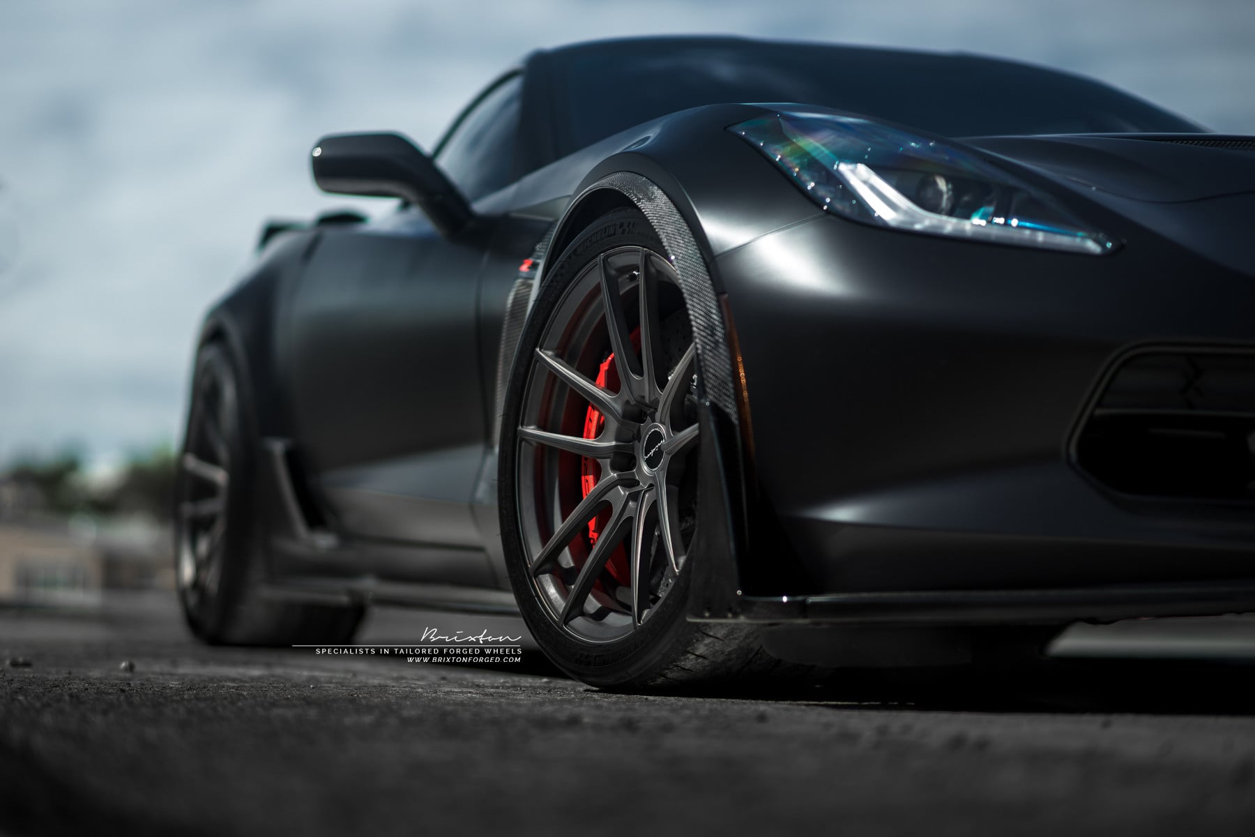 Smoke Black Brixton Forged Wheels on Chevy Corvette - Photo by Brixton Forged Wheels