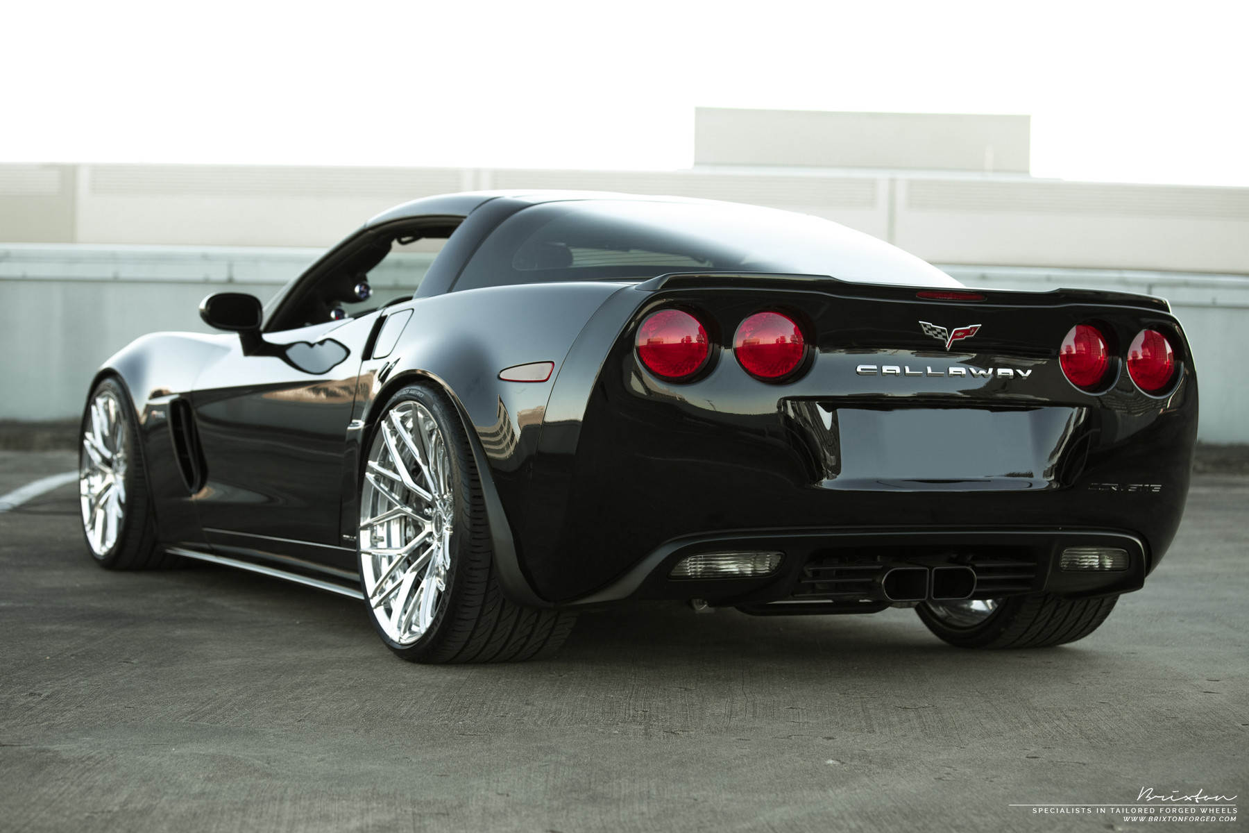 Black Chevy Corvette with Custom Rear Diffuser - Photo by Brixton Forged Wheels
