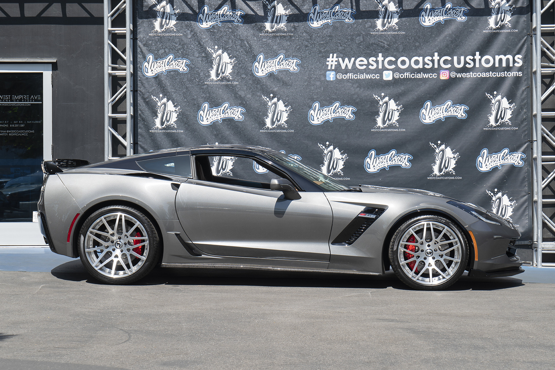 Gray Chevy Corvette Z06 with Carbon Fiber Side Skirts - Photo by Forgiato