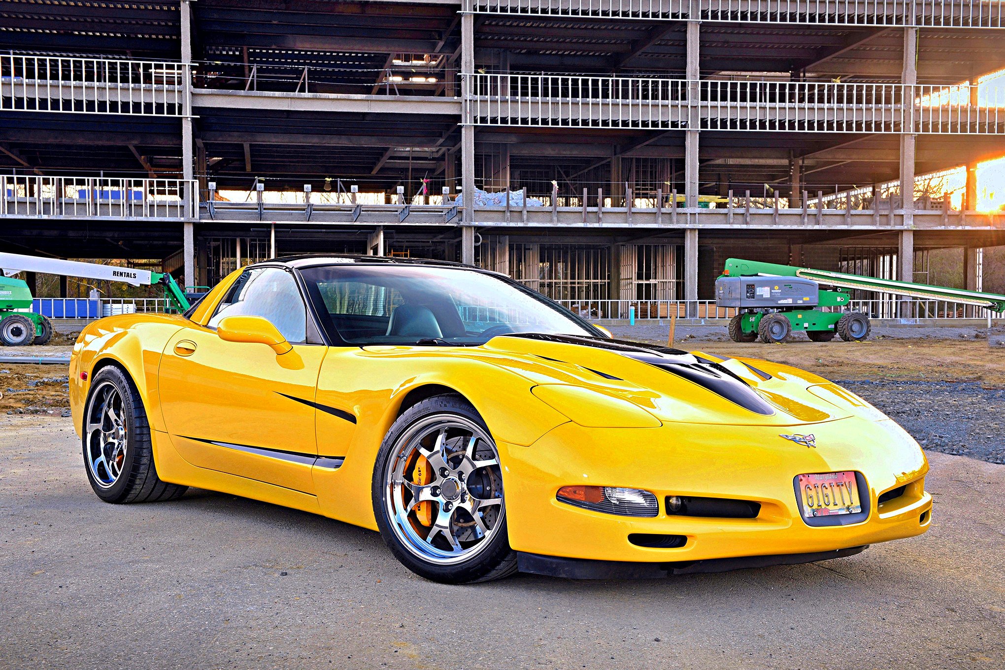 The Ultimate Daily Supercar: Yellow Chevy Corvette Enhanced with Aftermarke...