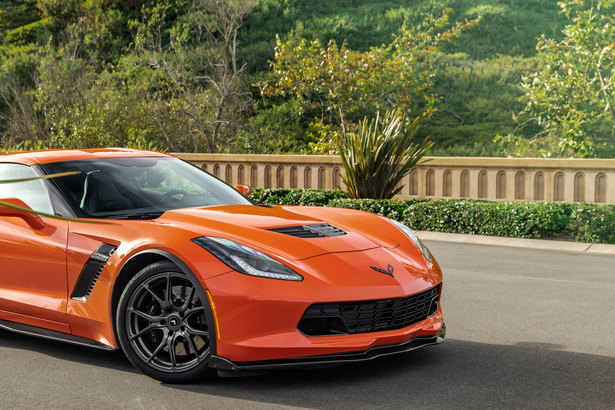 Custom Orange Chevy Corvette Z06 Side Skirts - Photo by Vorsteiner