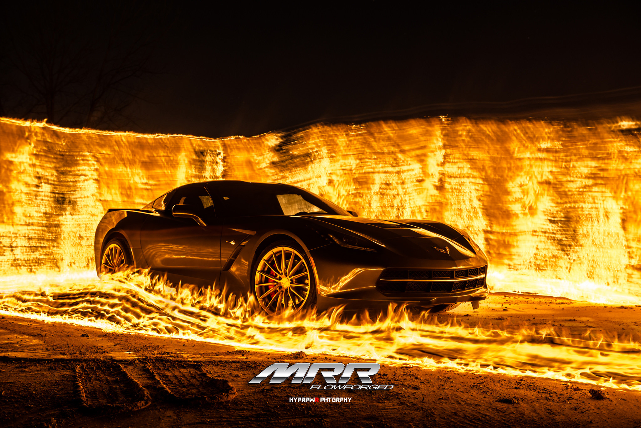 Chevy Corvette C7 On Fire - Photo by MRR