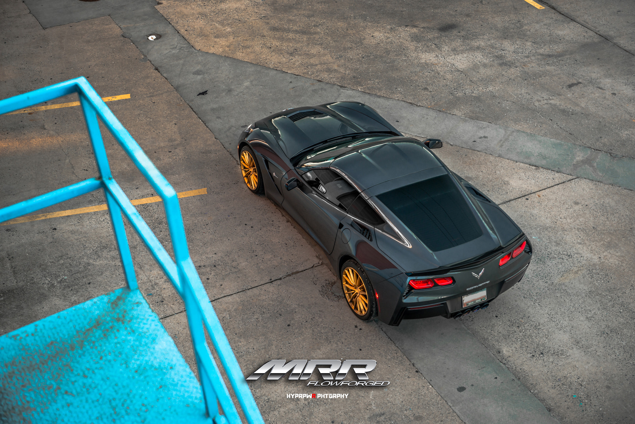 Chevy Corvette With Gold MRR FS2 Wheels - Photo by MRR