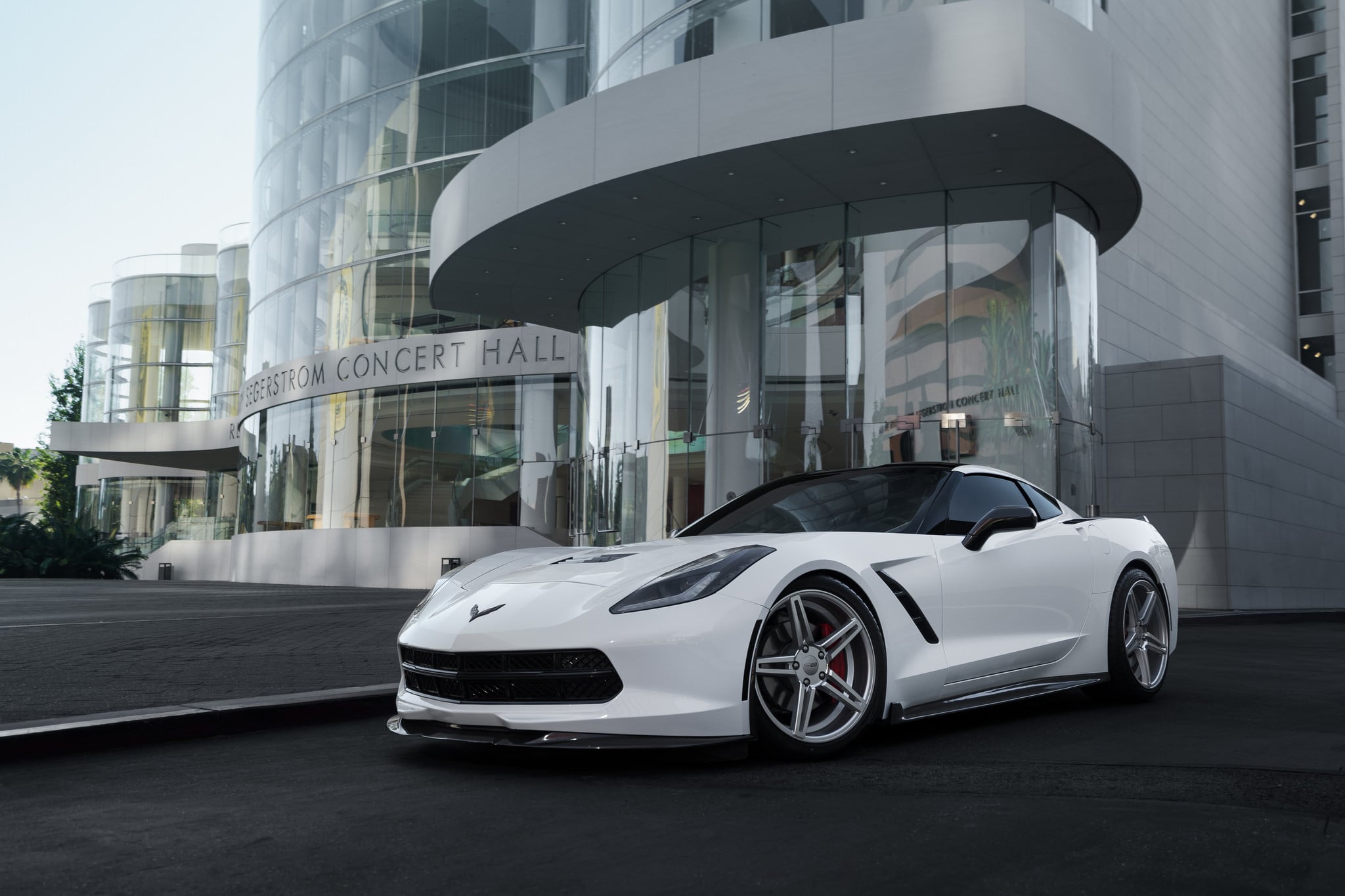 Beautiful White Corvette C7 Stingray With MagnaFlow Exhaust - Photo by TSW