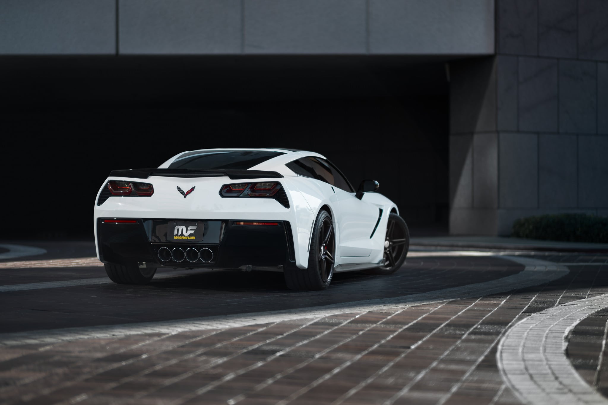 White Corvette With Magnaflow Quad Tips - Photo by TSW