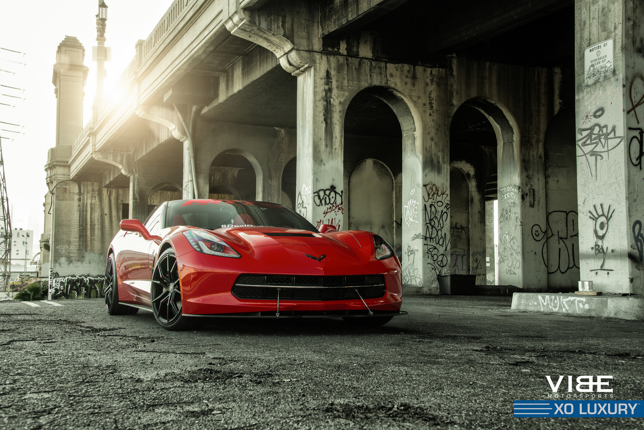 Red Corvette on Black XO Luxury Wheels - Photo by XO Luxury Wheels