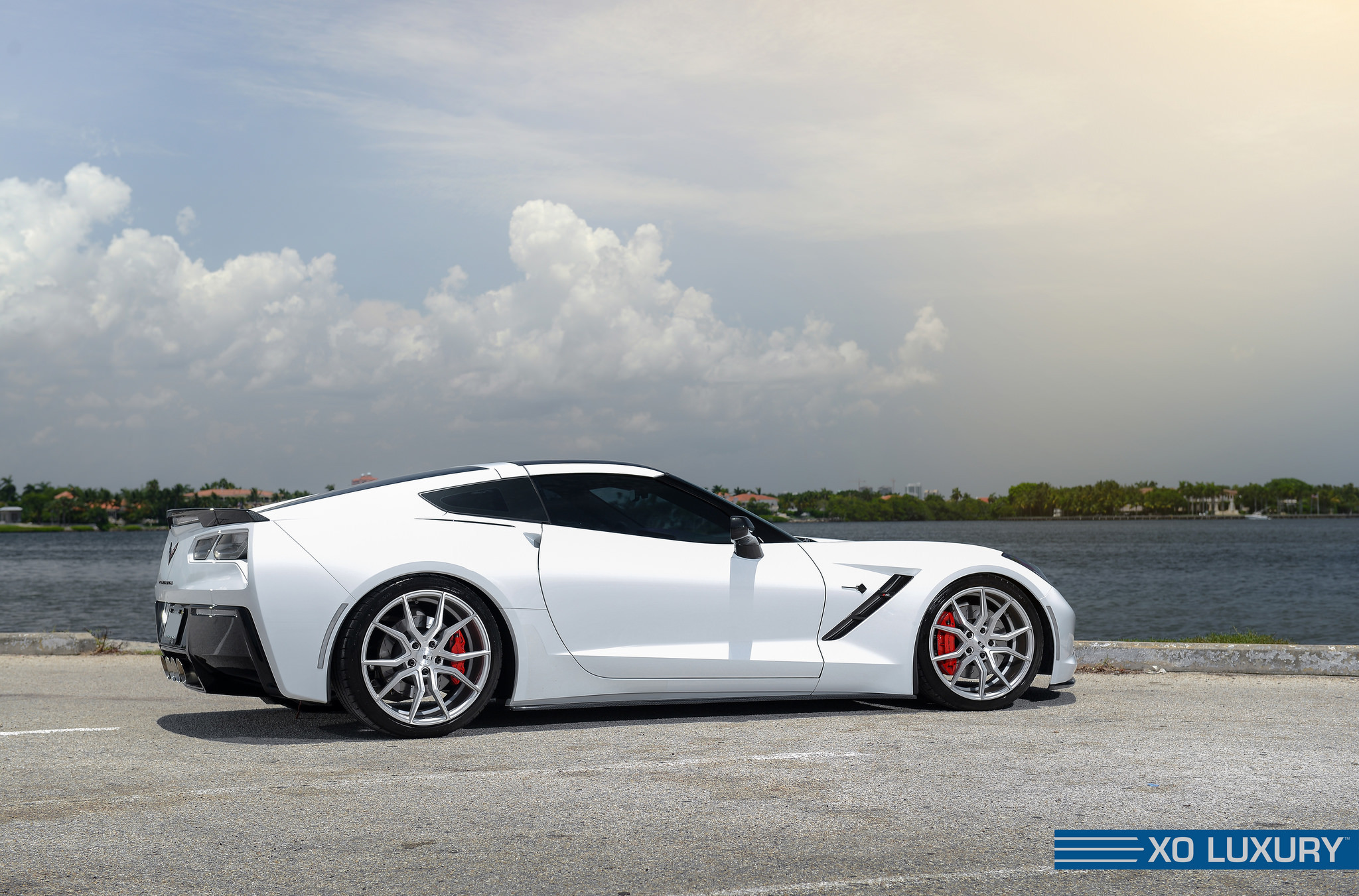 Verona Matte Silver Rims With Brushed Face on Corvette C7 - Photo by XO Luxury