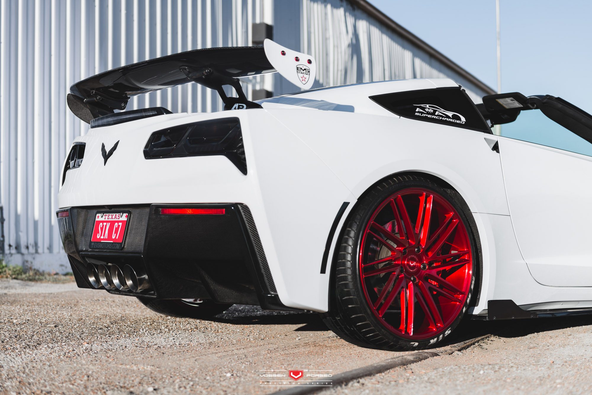 Carbon Fiber Rear Diffuser on Chevy Corvette C7 - Photo by Vossen