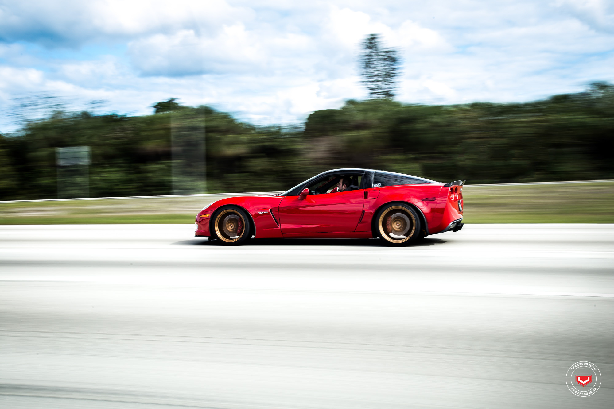 Lowered Chevy Corvette on Custom Rims - Photo by Vossen