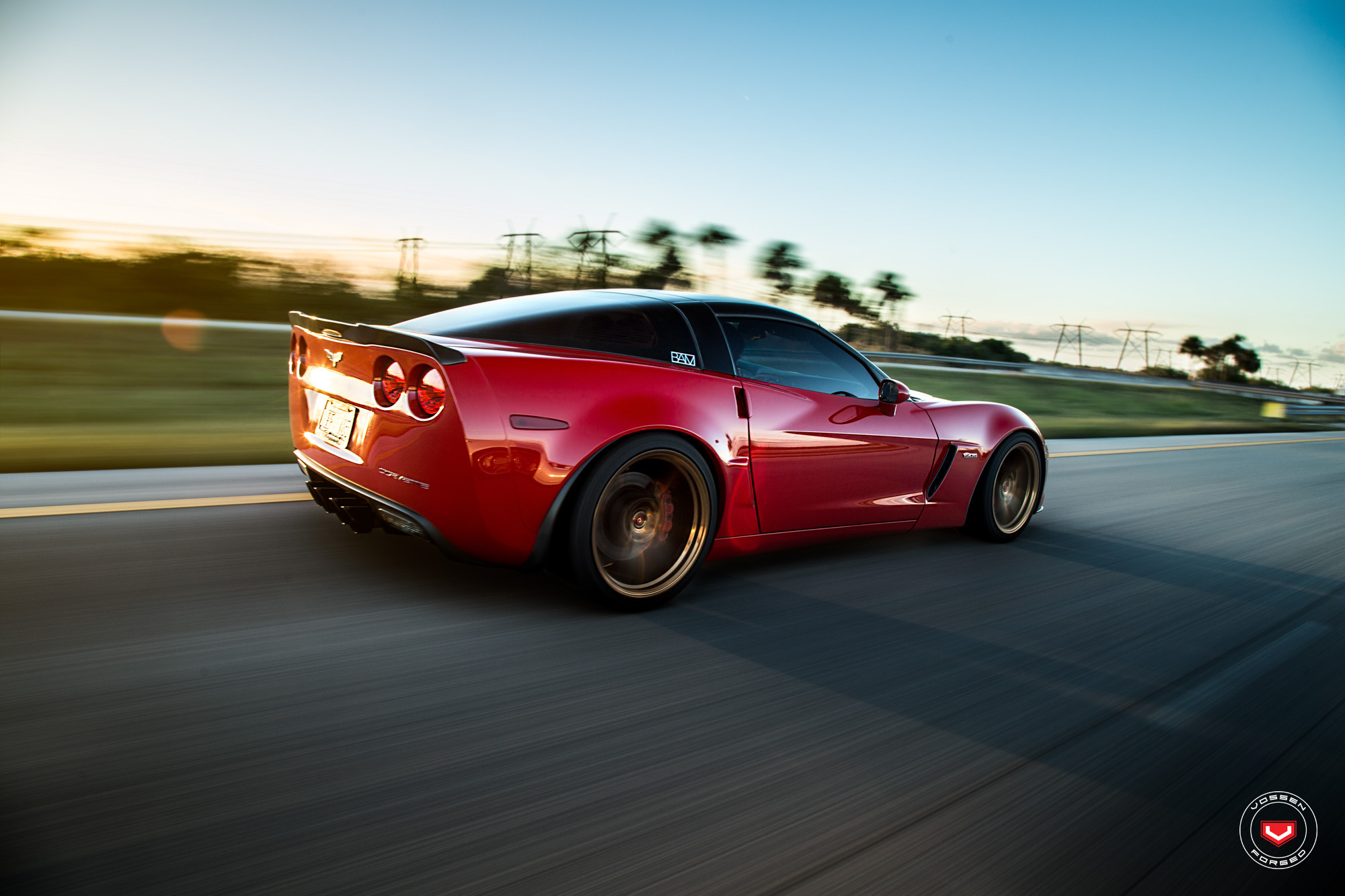 Custom Chevy Corvette with Rear Lip Spoiler - Photo by Vossen
