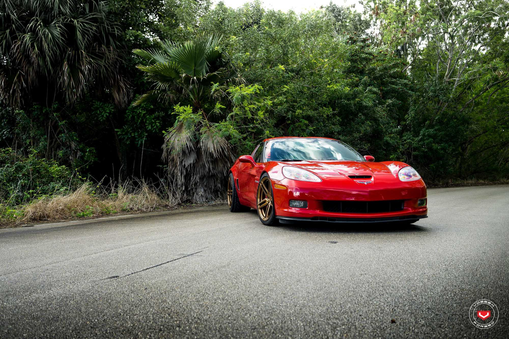 Bronze Aftermarket Wheels on Chevy Corvette - Photo by Vossen
