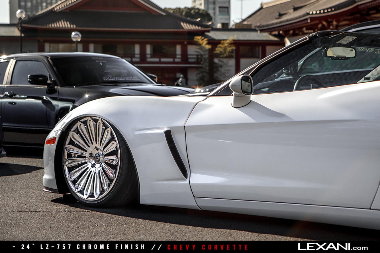 Snow White Custom Chevy Corvette on Lexani Wheels - Photo by Lexani