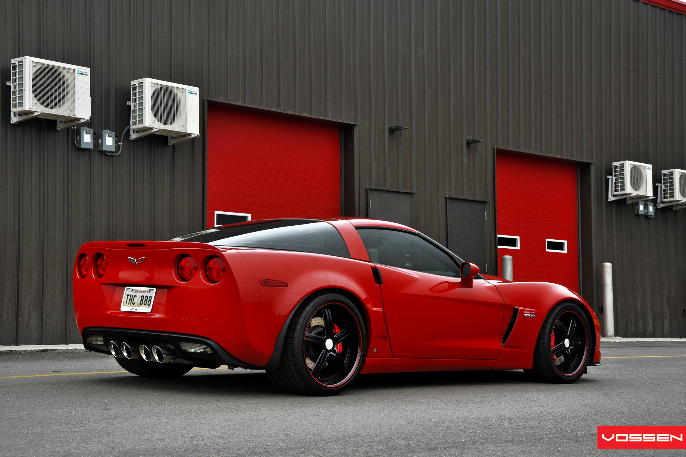 Red Chevy Corvette Rear Lip Spoiler - Photo by Vossen