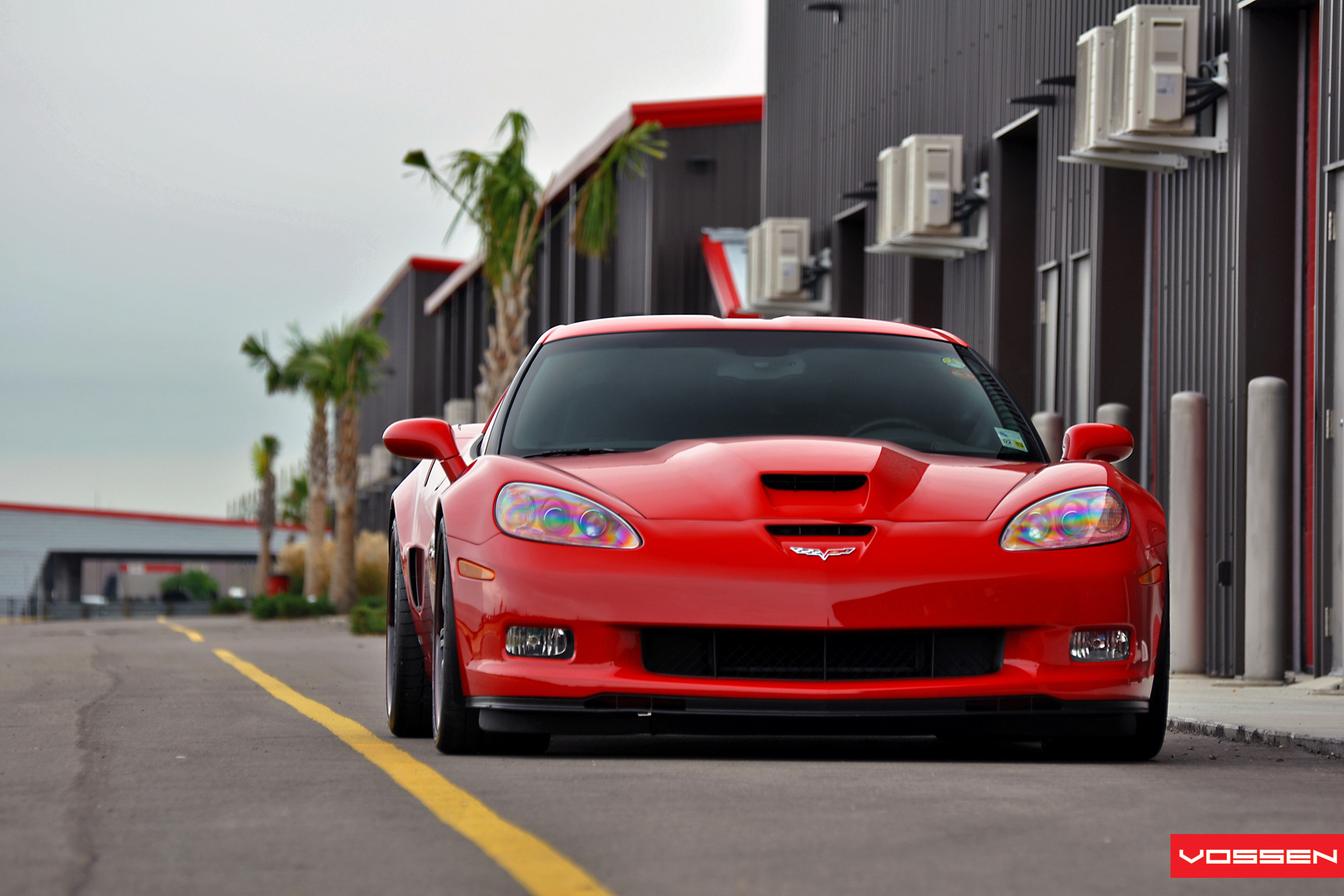 Red Chevy Corvette with Custom Vossen Wheels - Photo by Vossen