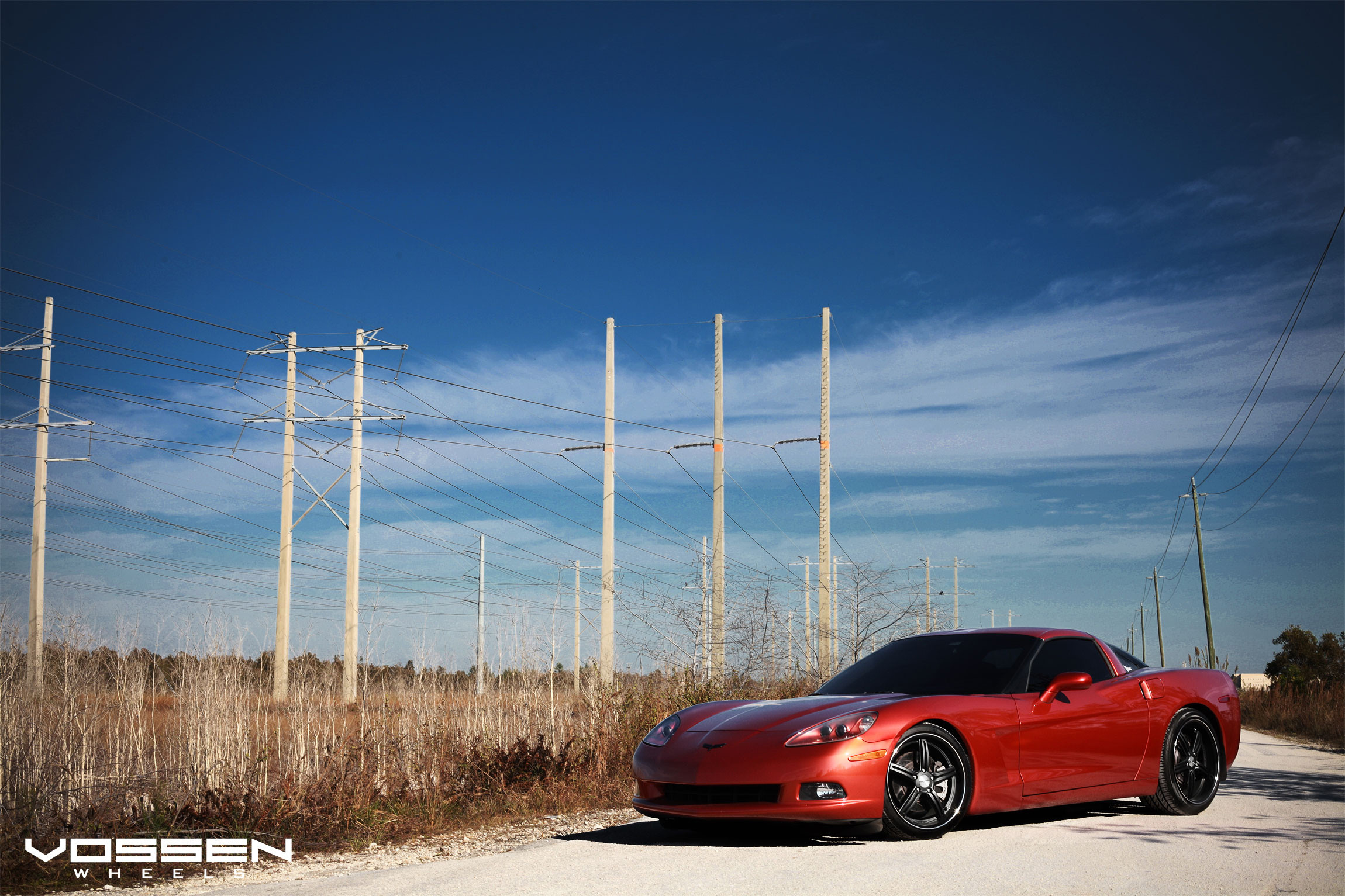 Red Chevy Corvette with Custom Front Bumper - Photo by Vossen