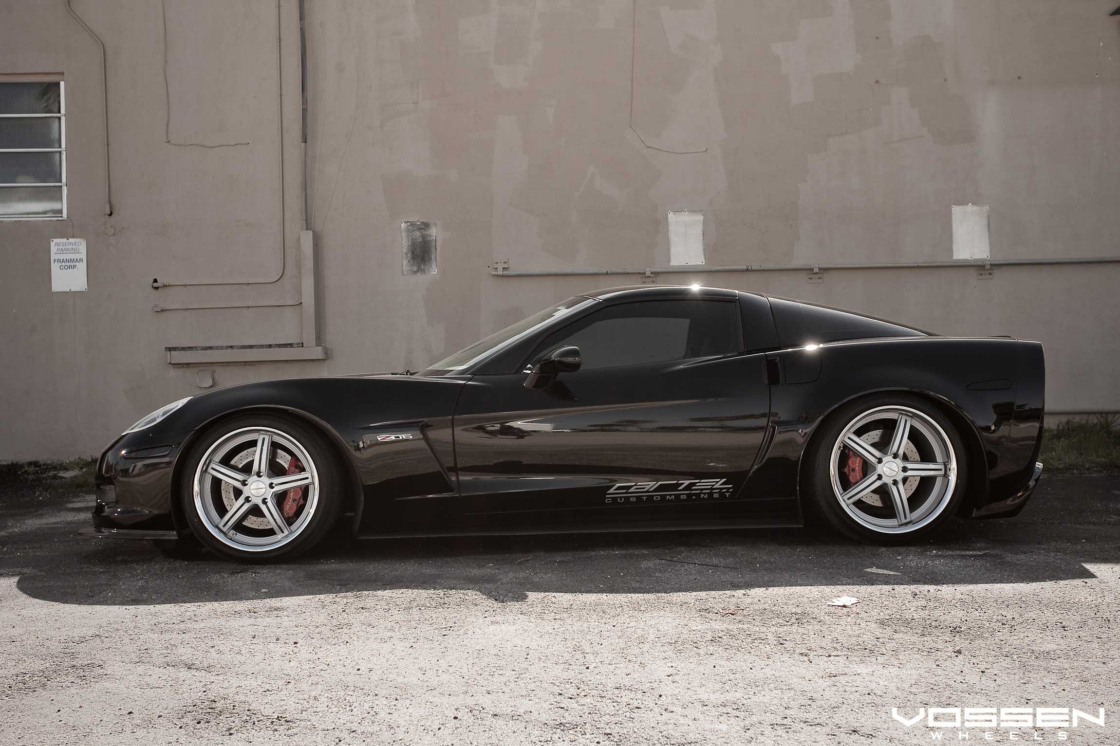 Custom Black Chevy Corvette with Chrome Vossen Rims - Photo by Vossen