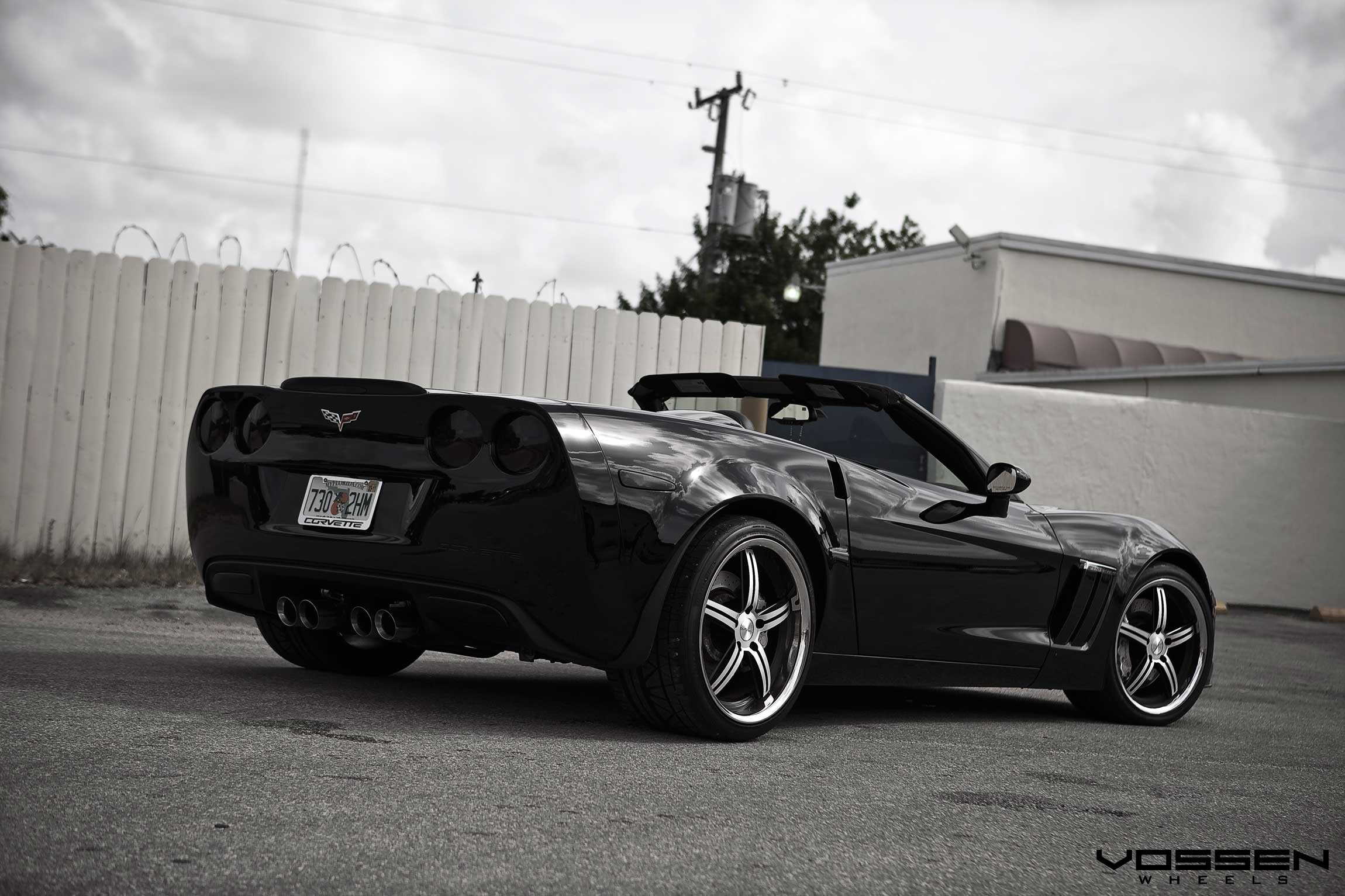 Custom Chrome Vossen Rims on Convertible Chevy Corvette - Photo by Vossen