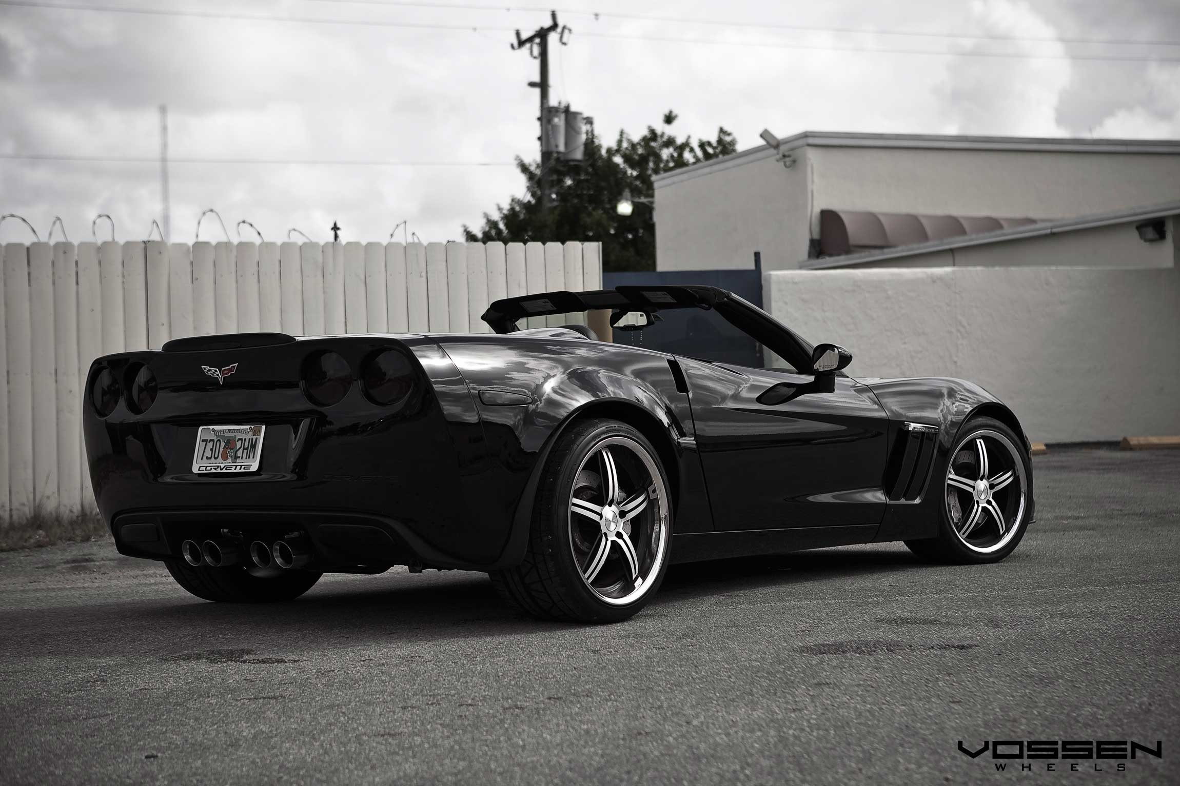 Black Convertible Chevy Corvette with Vossen Wheels - Photo by Vossen