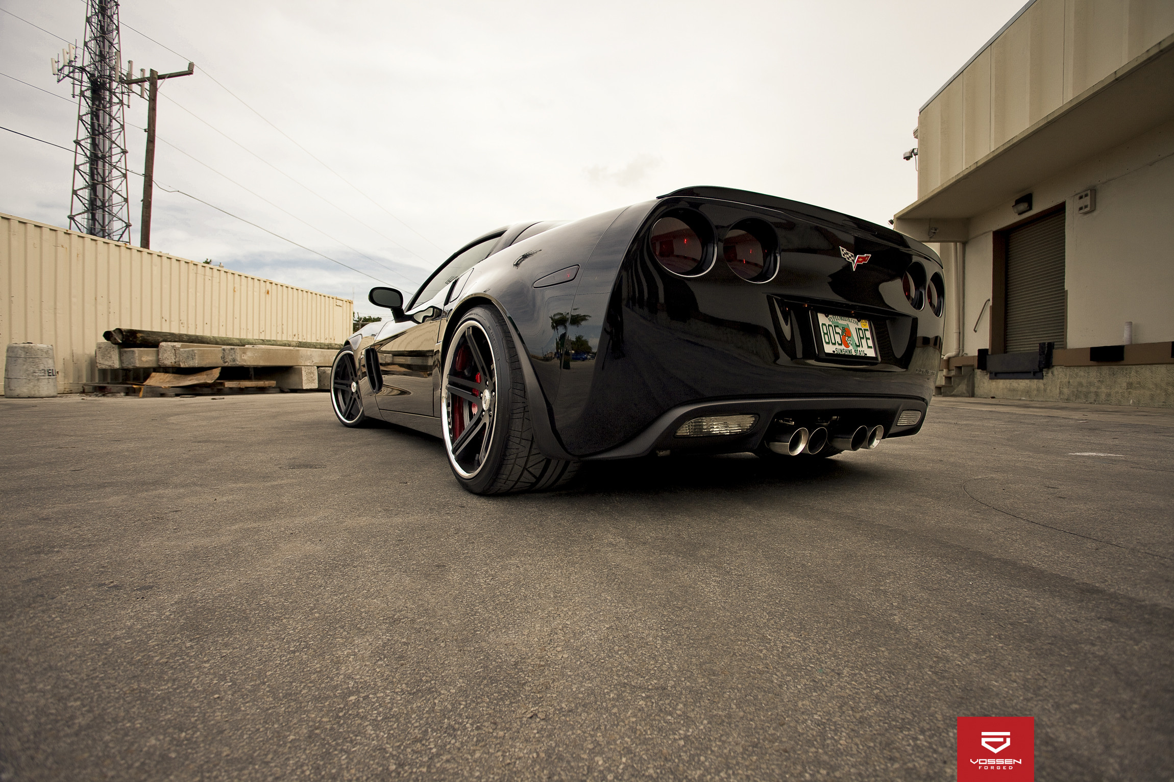 Black Chevy Corvette with Vossen Forged HC Rims - Photo by Vossen