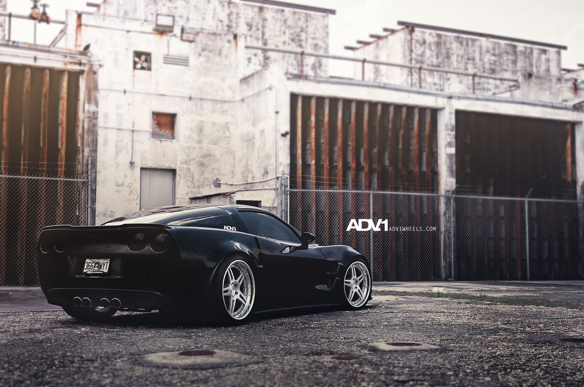Black Chevy Corvette Custom Rear Diffuser - Photo by ADV.1