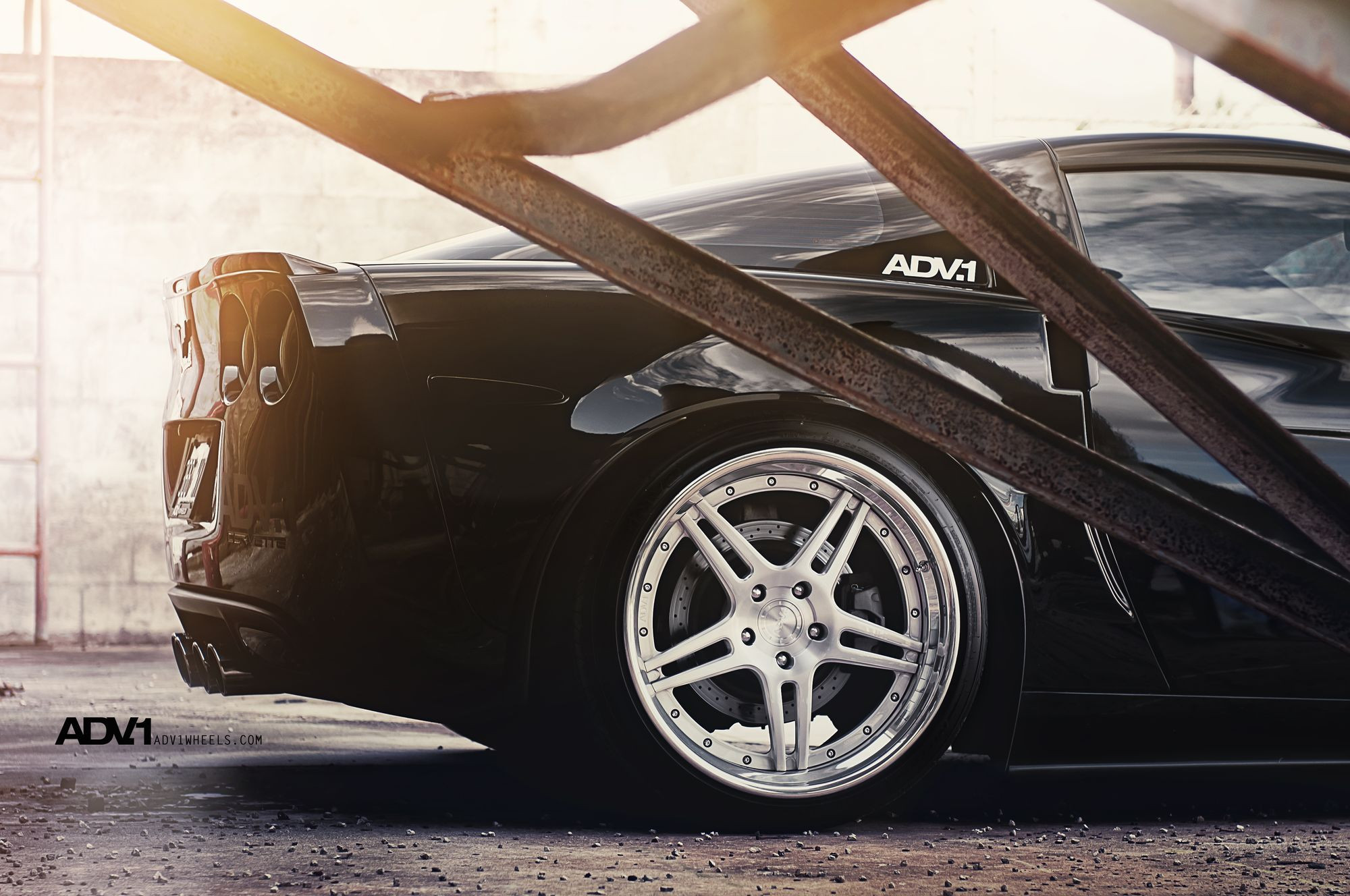 Black Chevy Corvette with Rear Lip Spoiler - Photo by ADV.1