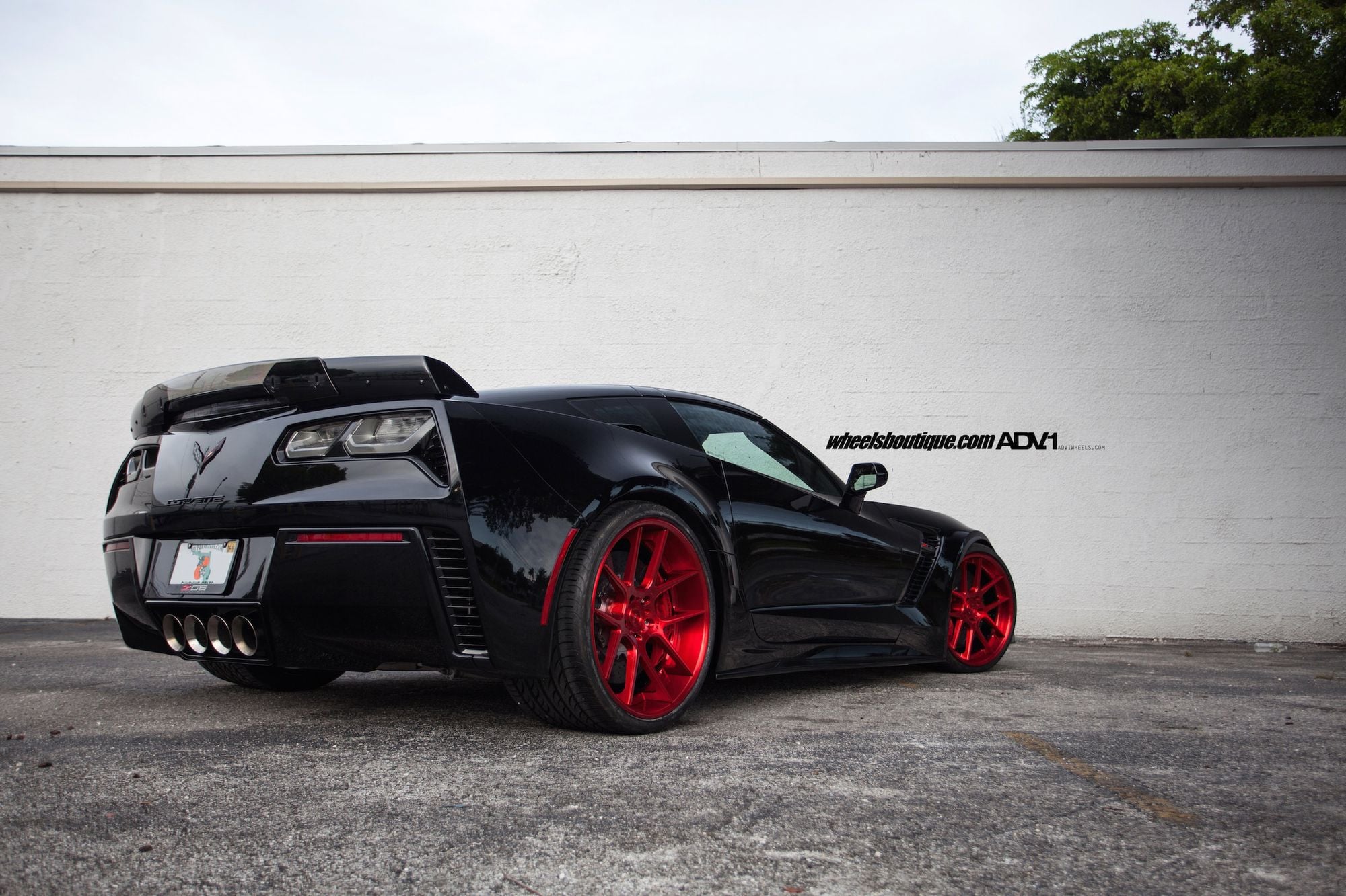 Custom Black Chevy Corvette with Red Accents - Photo by ADV.1