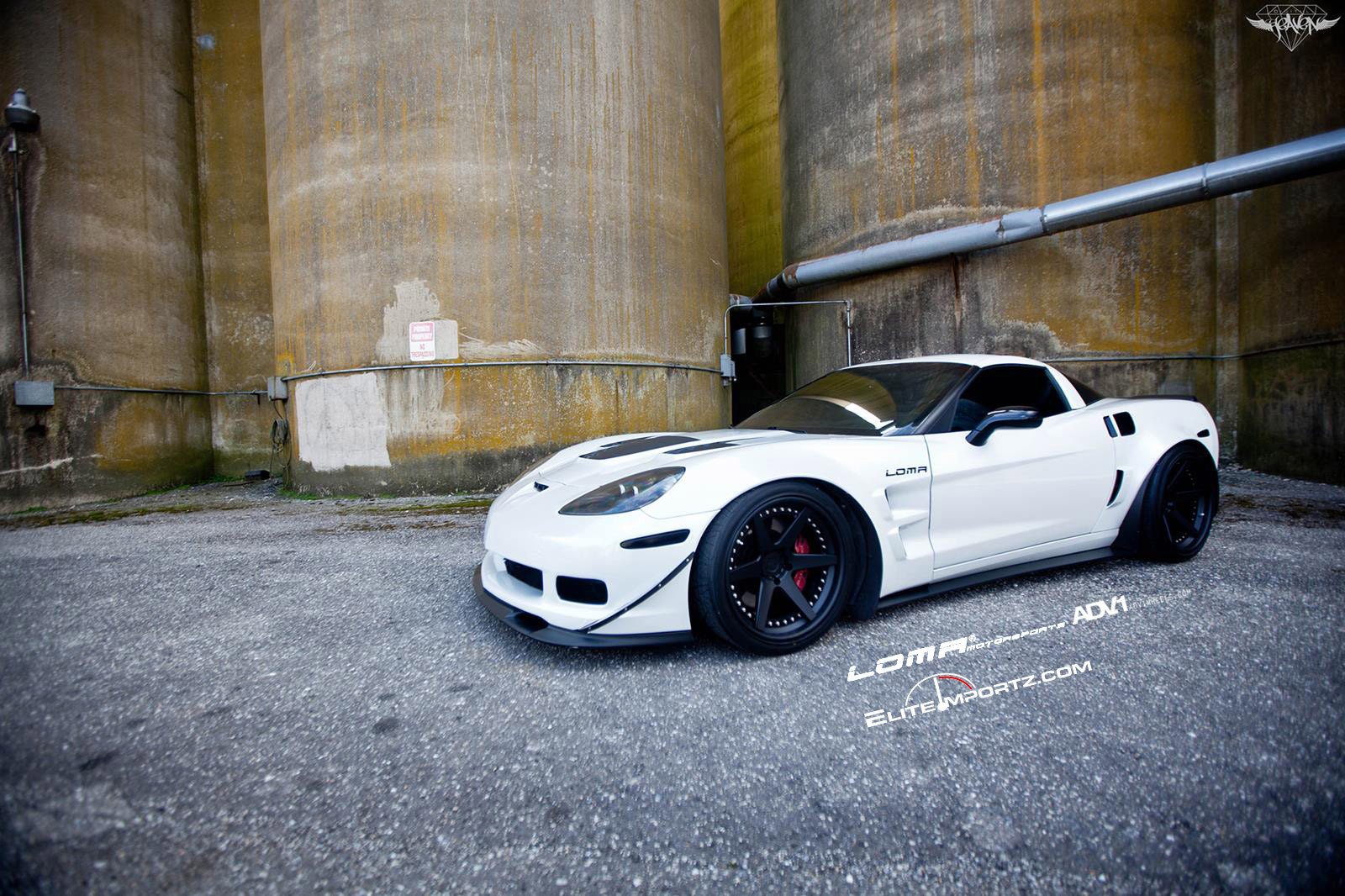 Dark Smoke Headlights on White Chevy Corvette - Photo by ADV.1