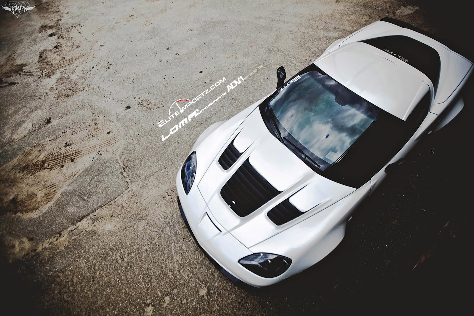 White Hood with Black Air Vents on Chevy Corvette - Photo by ADV.1